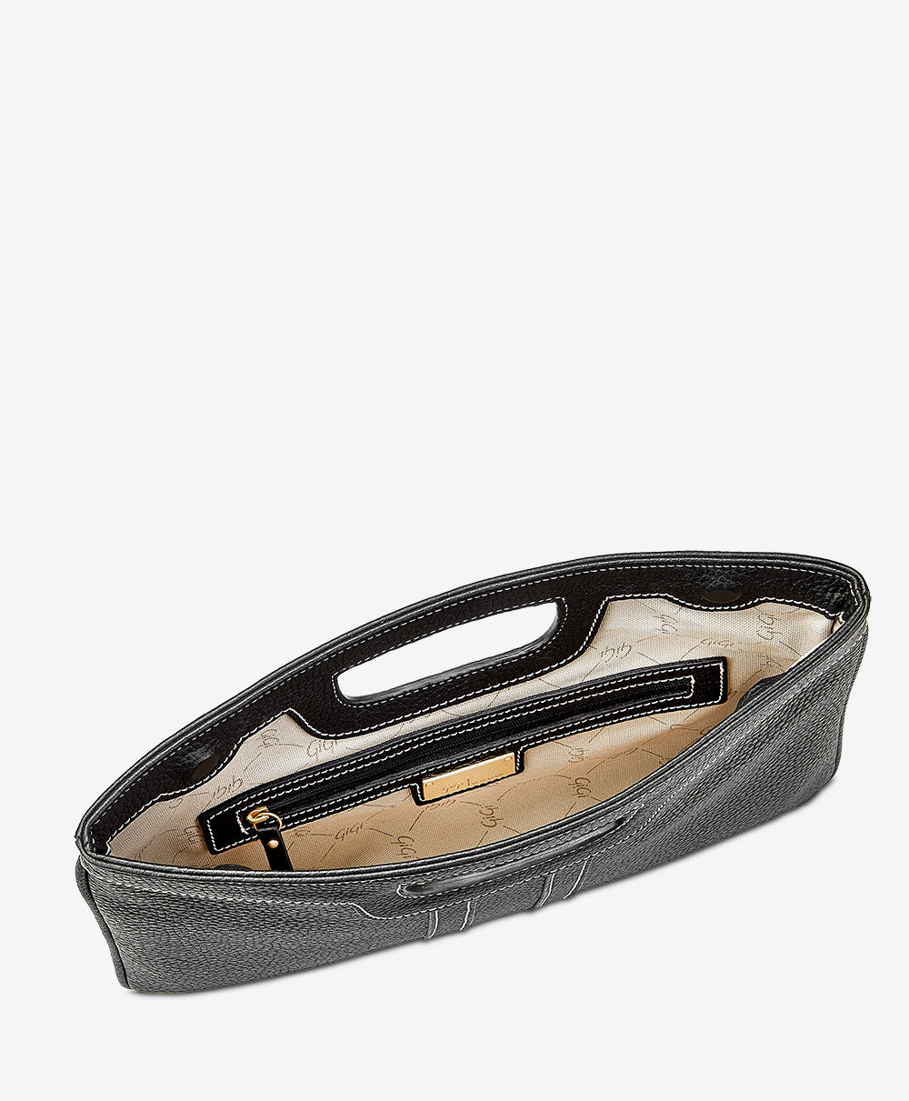 Camilla Clutch Bag for Women - Black Pebble Grain Leather Crossbody Purse with Gold-Tone Hardware | Perfect for Evening Parties, Weddings & Special Occasions