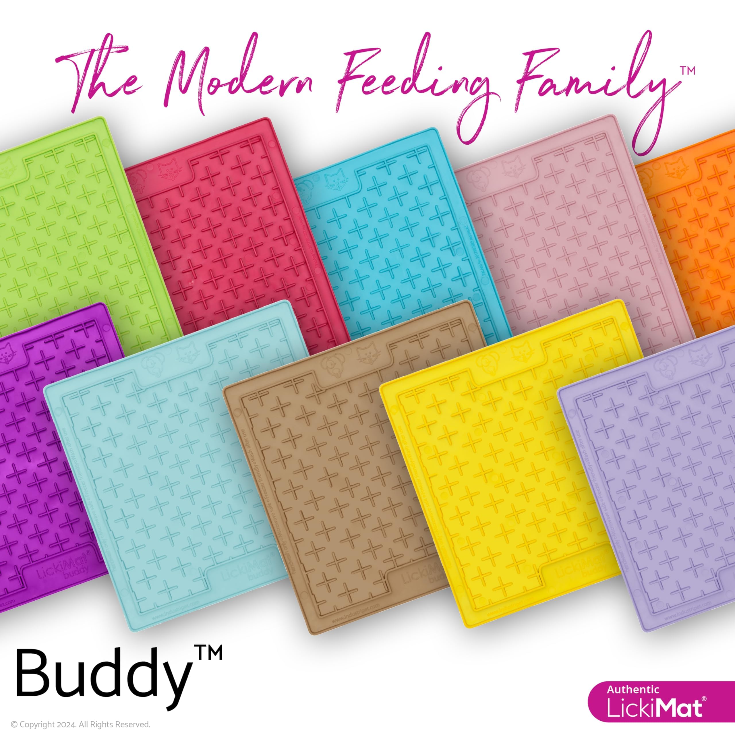 LickiMat Classic Buddy - Slow Feeder Dog Bowl Alternative for Boredom & Anxiety Relief - Lick Mat for Food, Treats, Yogurt & Peanut Butter - Fun Interactive Feeding Toy for Dogs - Perfect for Mealtime Enrichment & Stress Relief (Turquoise)