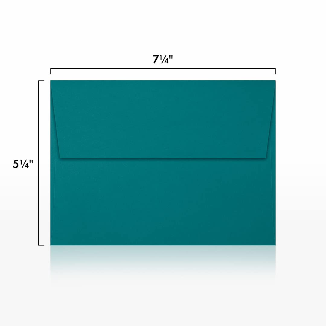LUXPAPER A7 Invitation Envelopes for 5x7 Cards - 80lb Teal Printable Envelopes with Peel & Press Seal - 1000 Pack (5.25x7.25 Inches) - Perfect for Weddings, Parties, Business Events and Greeting Cards