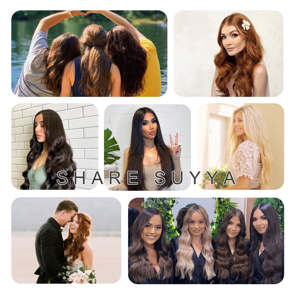 SUYYA Clip-in Human Hair Extensions 14