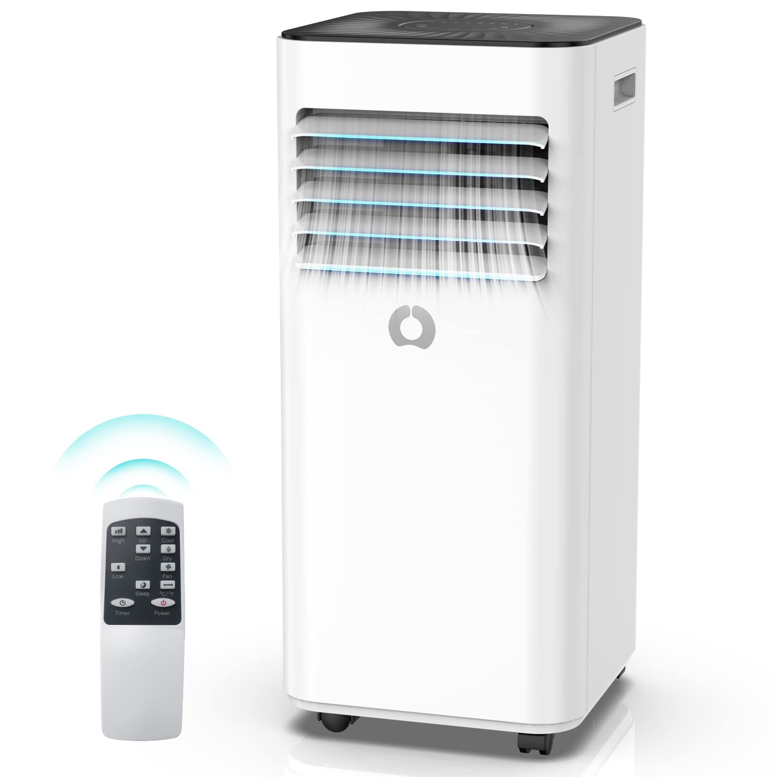 10,000 BTU Portable Air Conditioner for Rooms up to 450 Sq.Ft - 3-in-1 Cooling AC Unit with Dehumidifier & Fan - Remote Control Included - Perfect for Bedrooms, Apartments & Small Offices