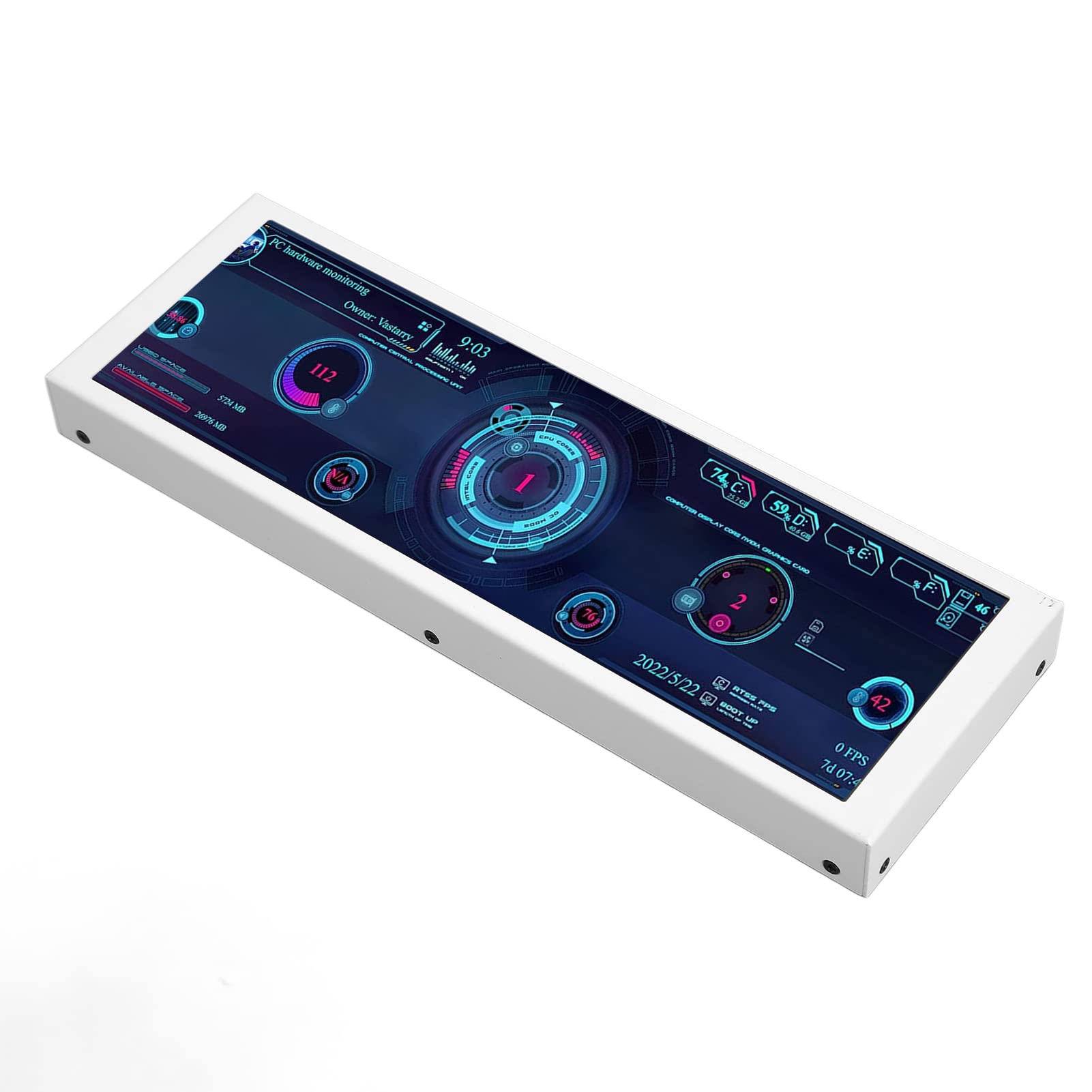 Gearwell 7.9 Inch PC Temperature Monitor Display Panel with Sensor - AIDA64 CPU Temperature Screen for Gaming PC, Workstation & Home Office Setup