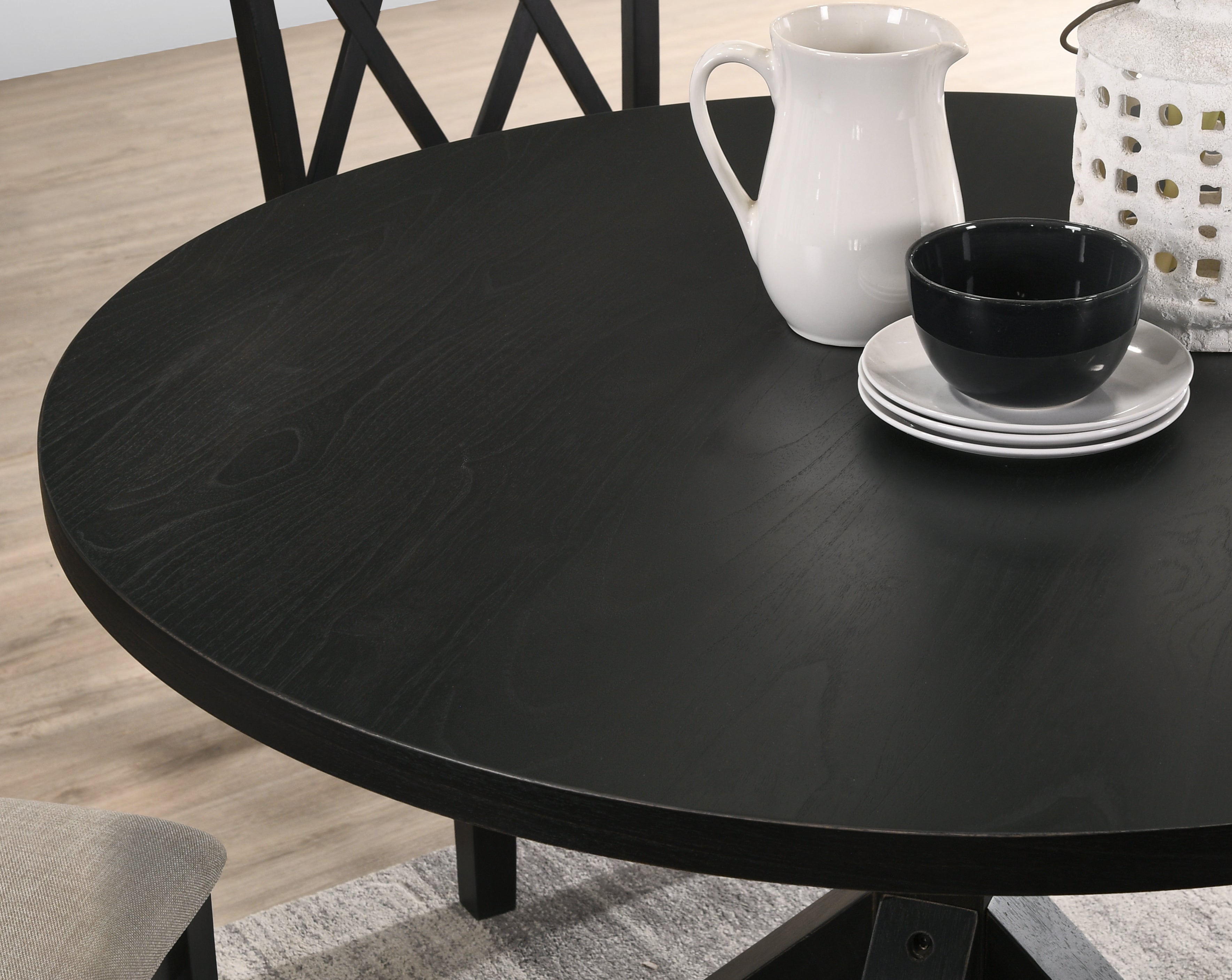 Roundhill Furniture Windvale Cross Buck Base Dining Table - Solid Wood Farmhouse Style Dining Table for Kitchen, Dining Room & Outdoor Entertaining