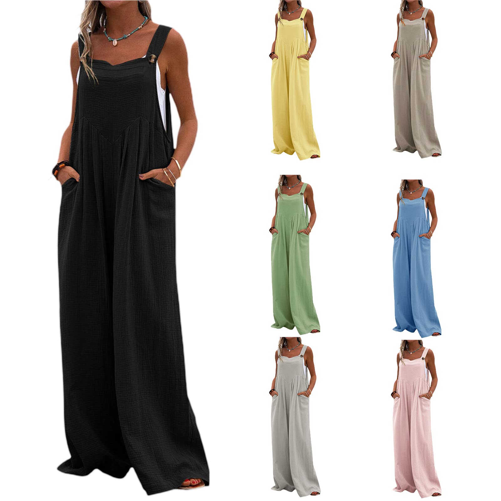 Giraropa Plus Size Women's Overalls - Casual Baggy Jumpsuit with Pockets, Long Bib Pants & Wide Leg Design | Perfect for Work, Outdoor Activities & Everyday Wear