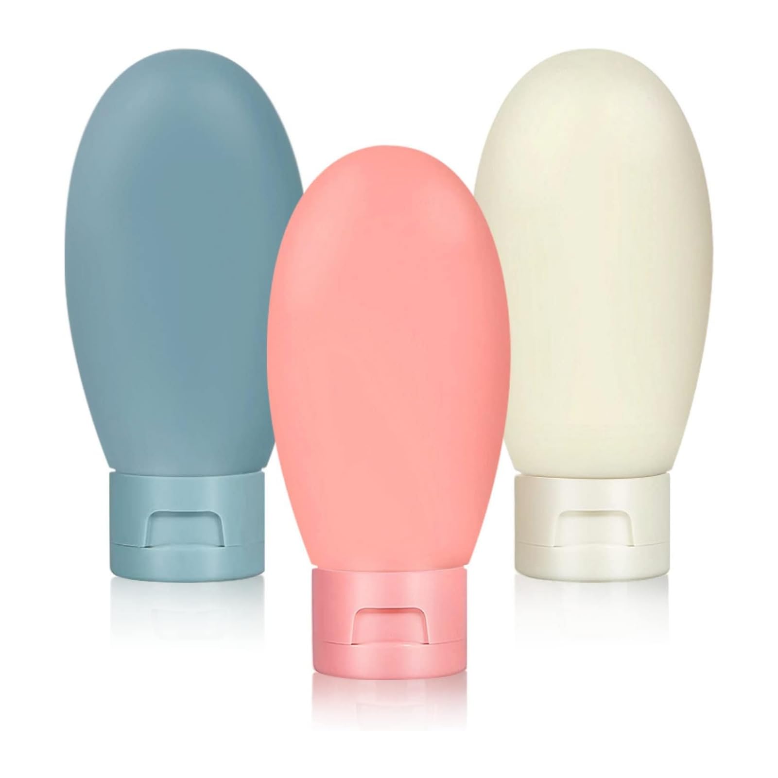 NEOUTH 3-Piece 60ml Plastic Travel Bottles Set - Leak-Proof Portable Containers for Shampoo, Lotion, Soap & Toiletries | Perfect for Air Travel, Gym, Camping & Vacation Essentials