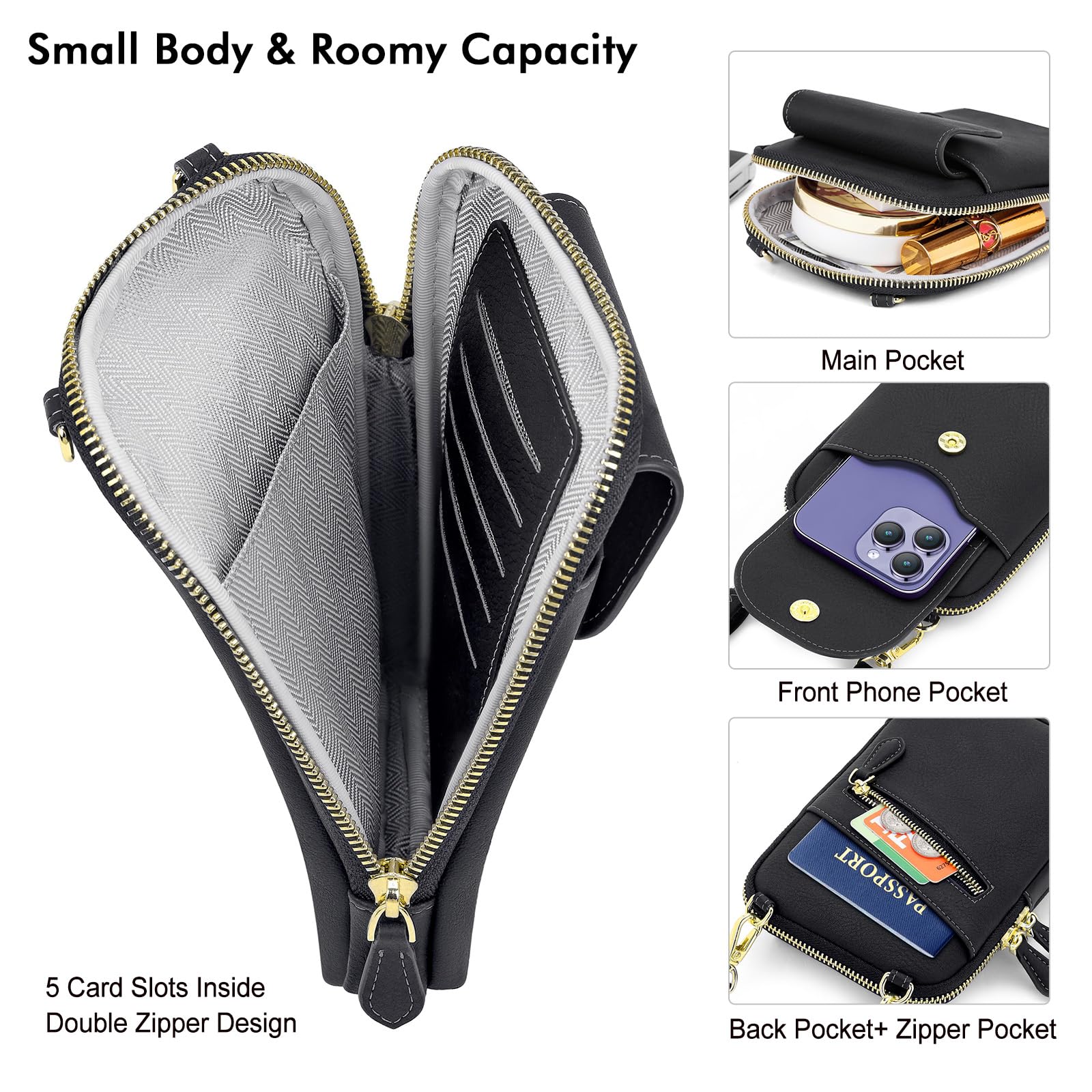 **Peacocktion Small Crossbody Bags for Women - Stylish Cell Phone Purse with Adjustable Strap - Perfect for Travel, Shopping & Everyday Use**