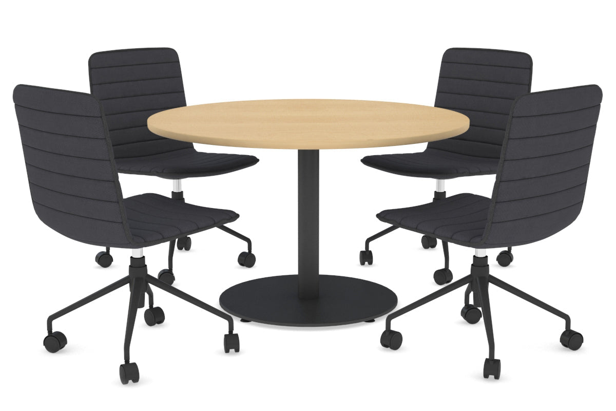 Premium Round Meeting Table with Sapphire Disc Base - 39.4 Inch Diameter - Ideal for Conference Rooms, Offices & Collaborative Workspaces