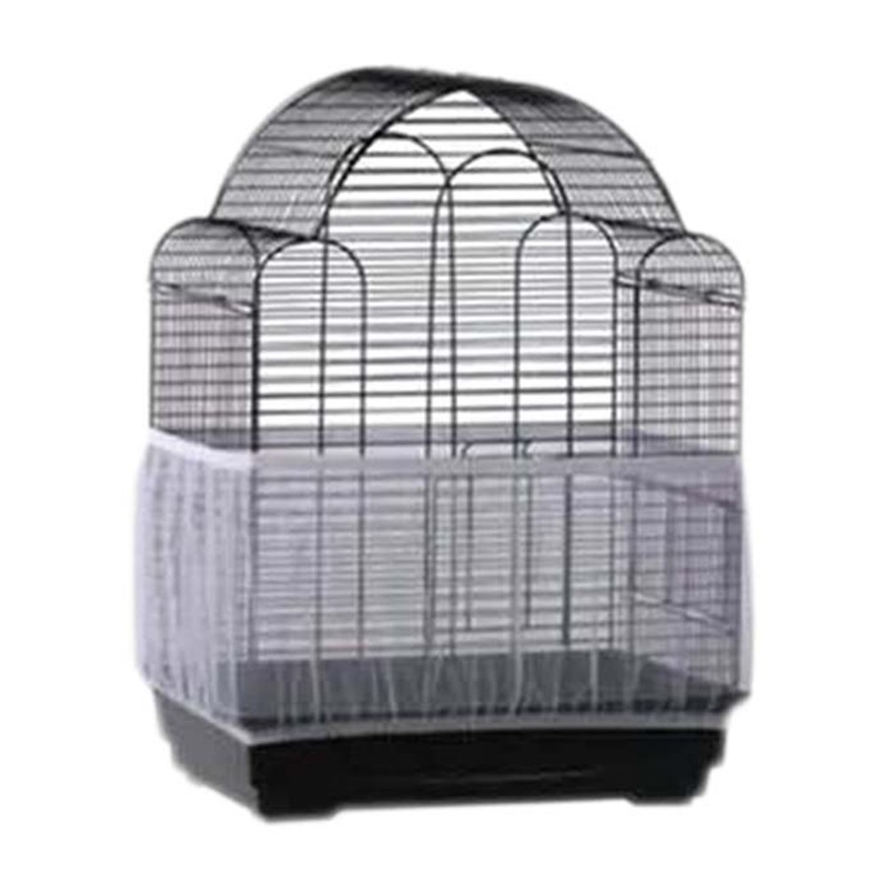 Universal Bird Cage Seed Catcher & Mesh Net Cover - Nylon Skirt Guard for Parrot Cages (Large Black, White Medium) | Prevents Mess & Keeps Floors Clean - Perfect for Parakeets, Cockatiels & Small Birds