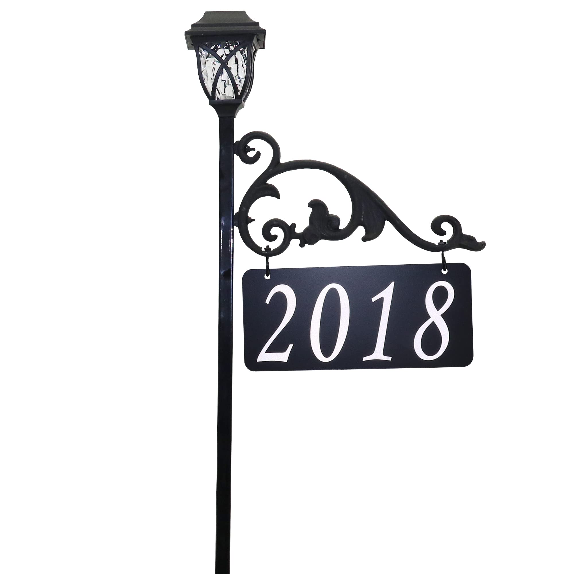 Solar Reflective Address Sign with Post - Double Sided for Home Security