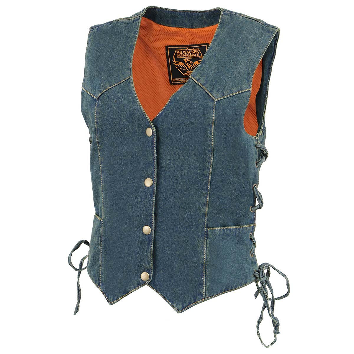 Milwaukee Leather Women's Premium Denim Motorcycle Vest for Bikers | MDL - Medium | Perfect for Harley Davidson Rides & Outdoor Adventures
