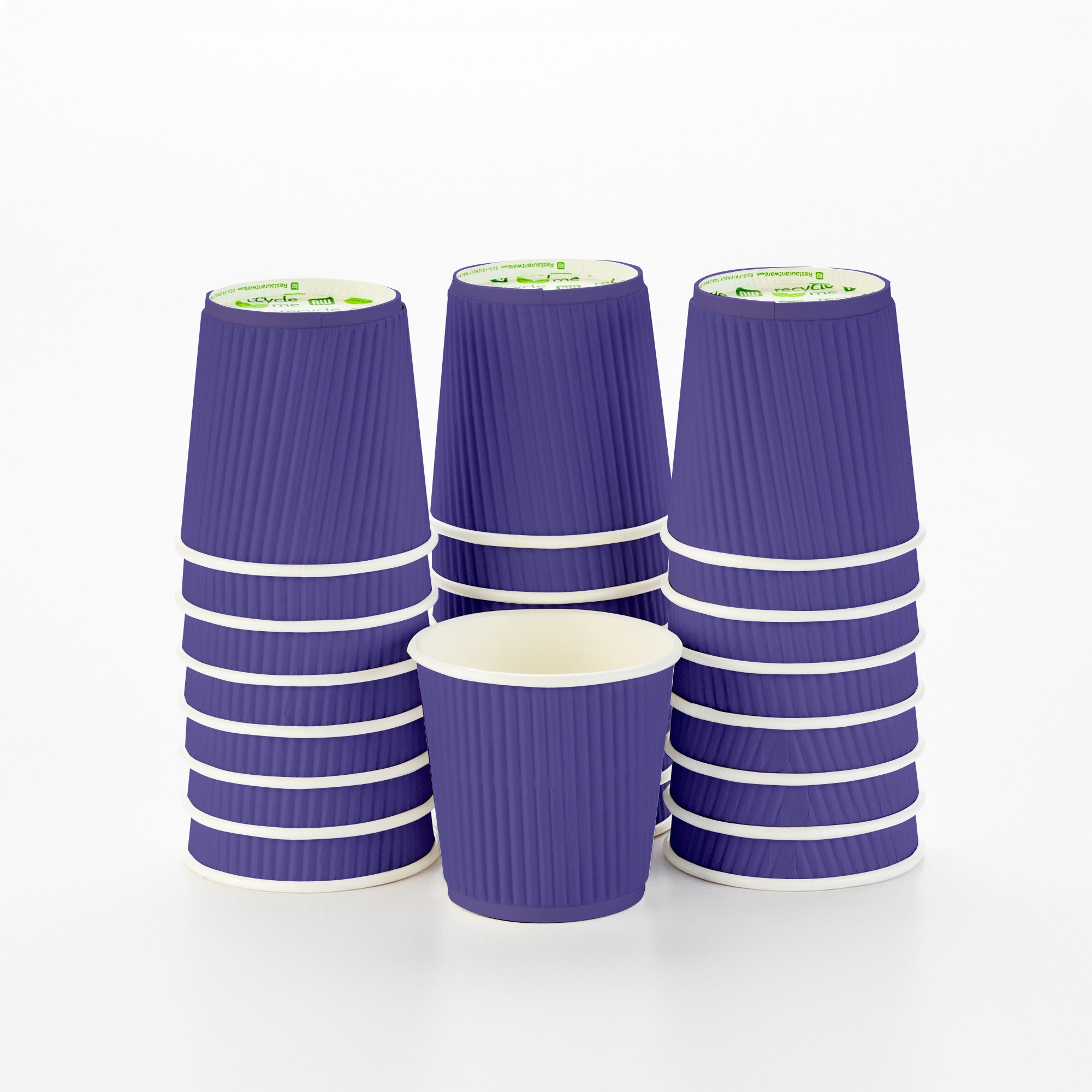 Royal Purple Paper Coffee Cups 4 oz - Ripple Wall Design (2.5