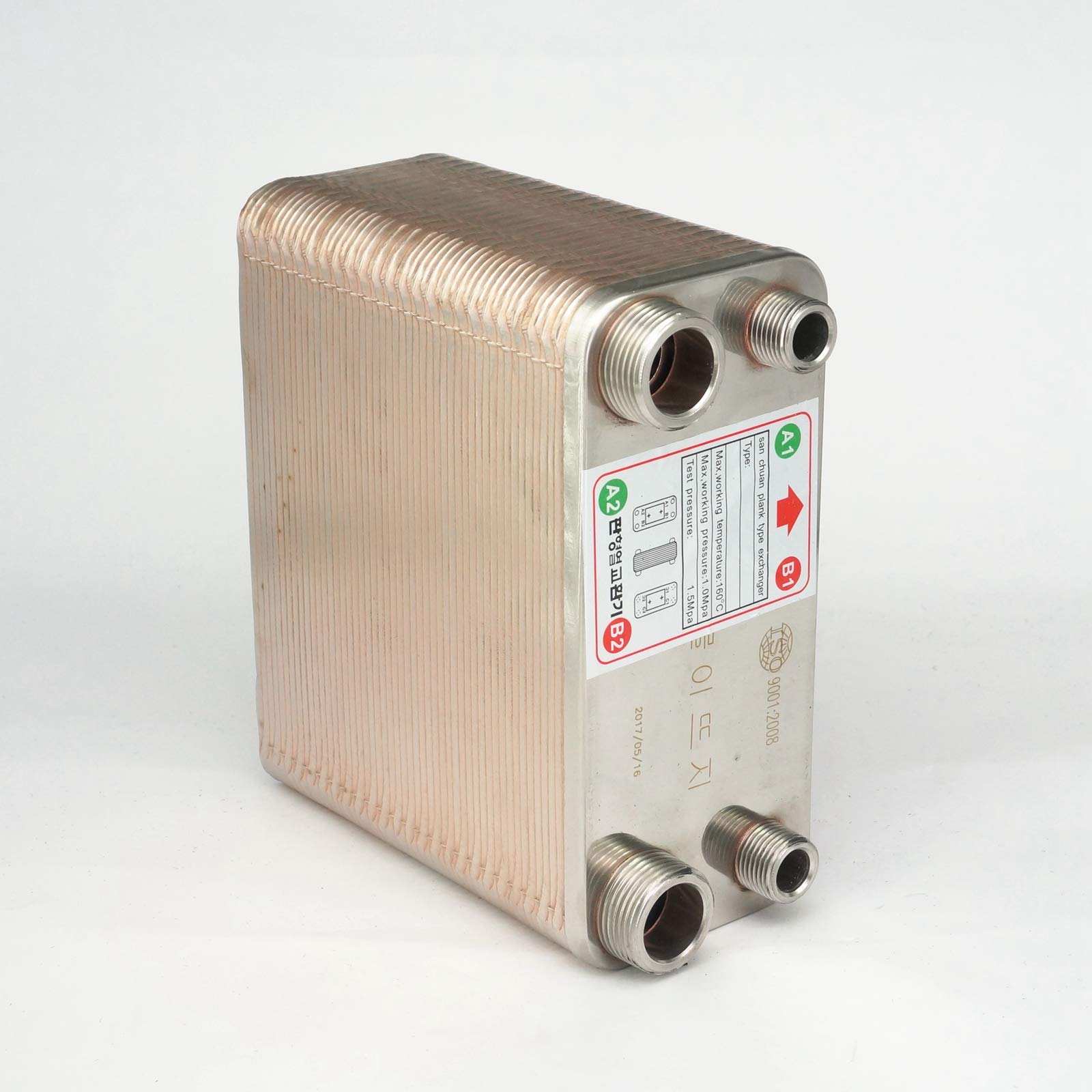 50 Plate Wort Chiller Cooler - SUS 304 Stainless Steel Heat Exchanger for Home Brewing Beer & Wine Making - Perfect for Craft Breweries & DIY Fermentation Projects