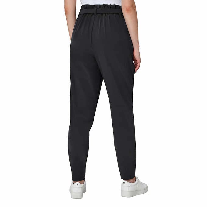 Womens Tie-Front Black Pants Medium - Stylish Office & Casual Wear