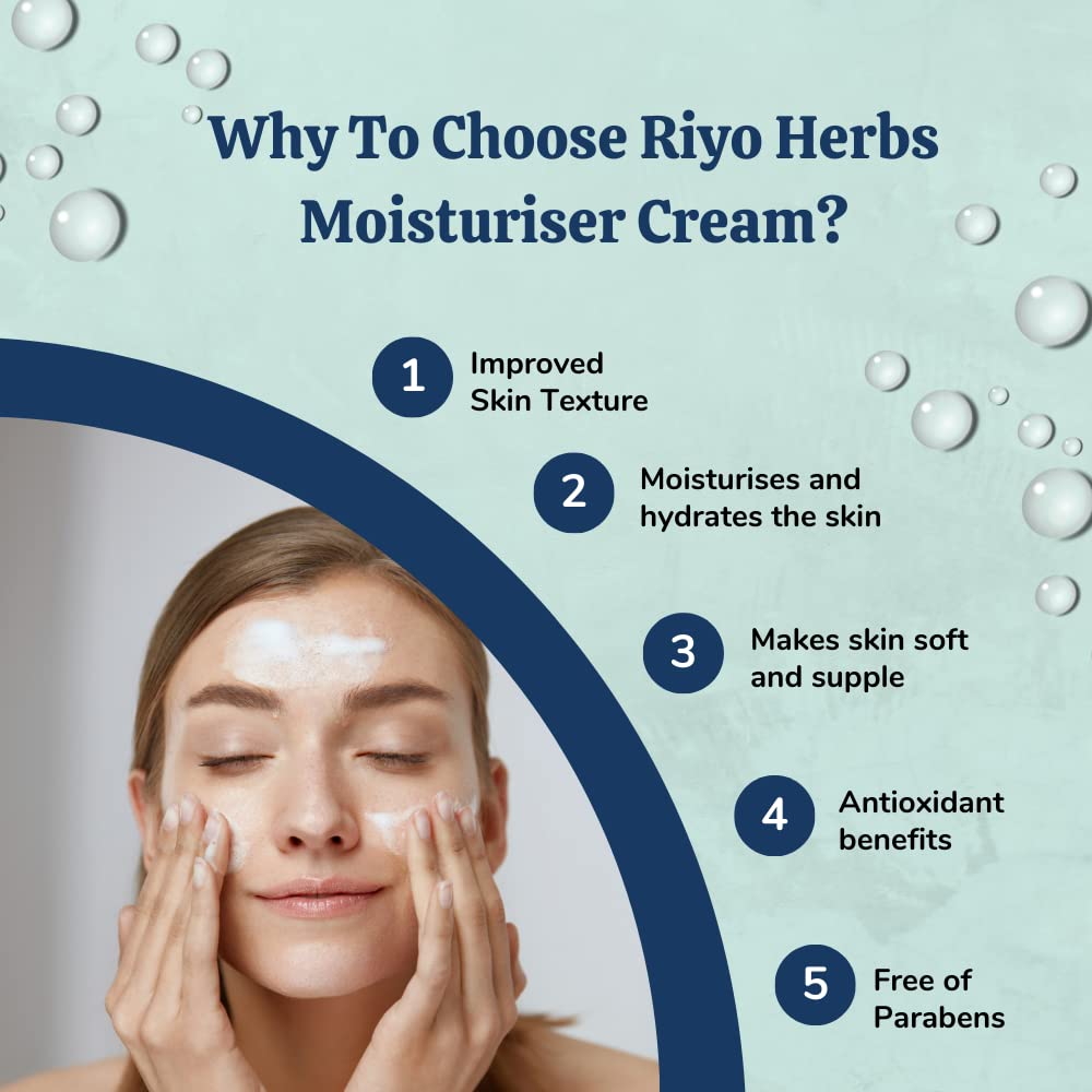 Riyo Herbs Aqua Restoration Moisturizing Face Cream with Shea Butter & Vitamin E - Deep Hydration for Dry Skin - 100ml - Perfect for Daily Skincare Routine & Nighttime Hydration