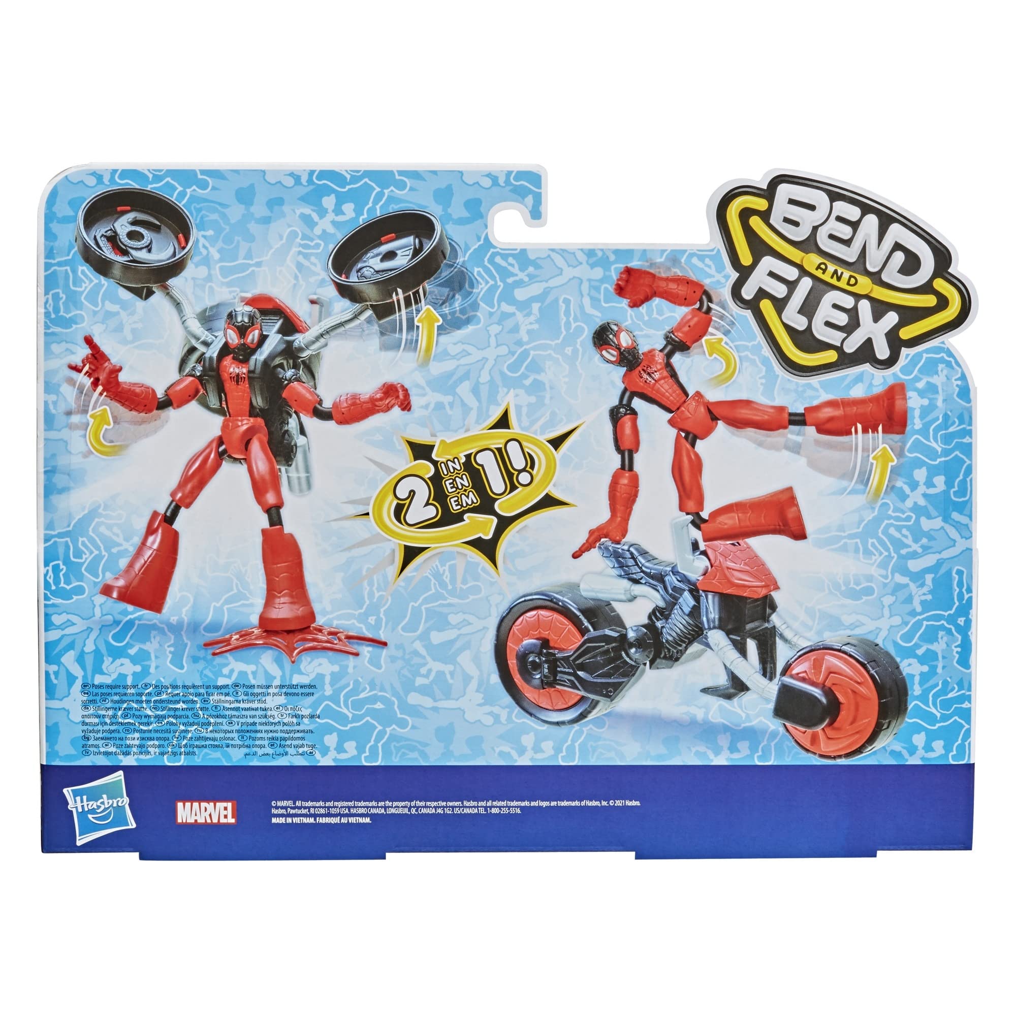 Spider-Man Marvel 6-inch Bend & Flex Action Figure with 2-in-1 Motorcycle - Flexible Superhero Toy for Kids Ages 4+ | Role Play, Collectible Gift & Marvel Adventure Play