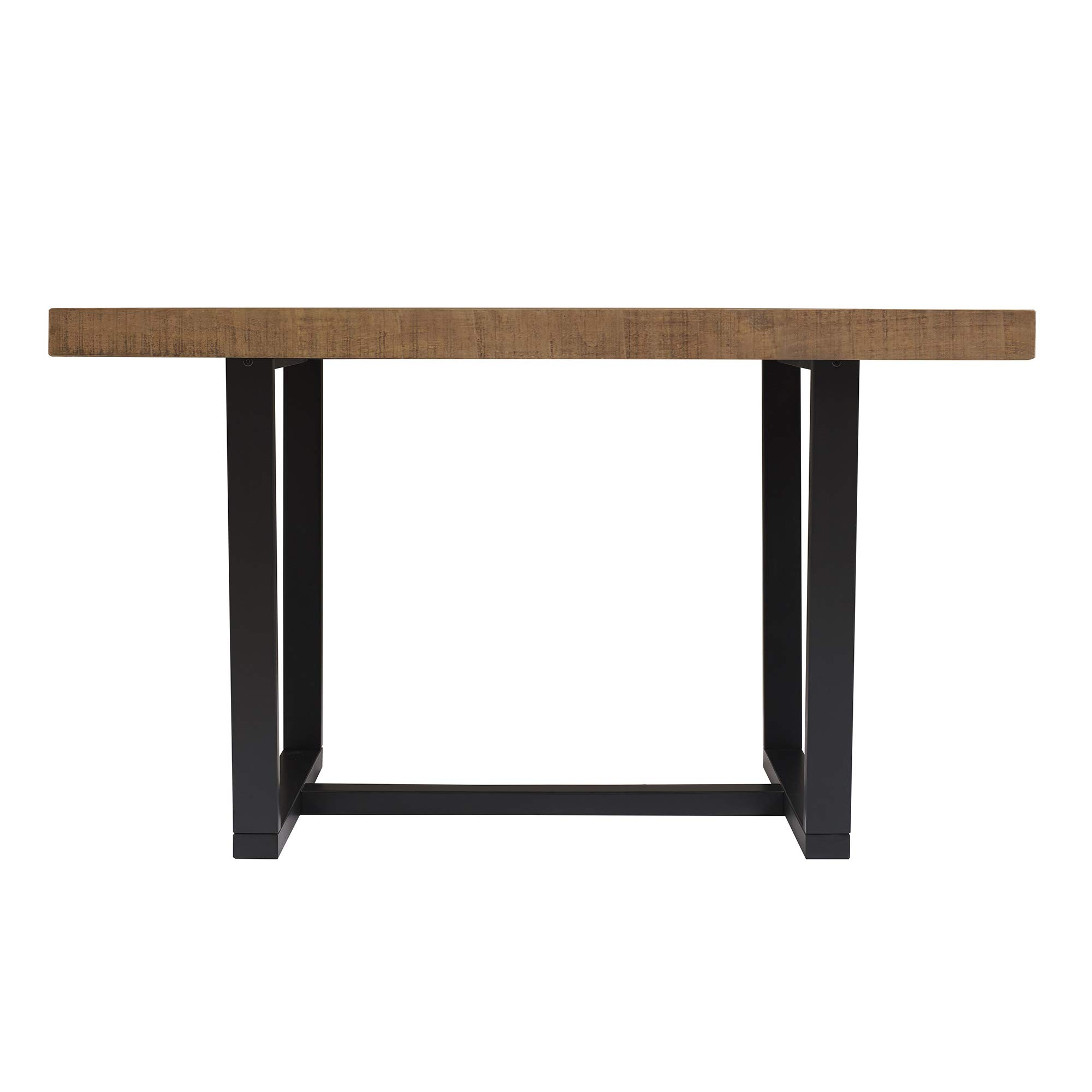 Walker Edison Andre Modern Solid Wood Dining Table, 52 Inch, Rustic Oak - Perfect for Farmhouse, Kitchen & Dining Room Decor