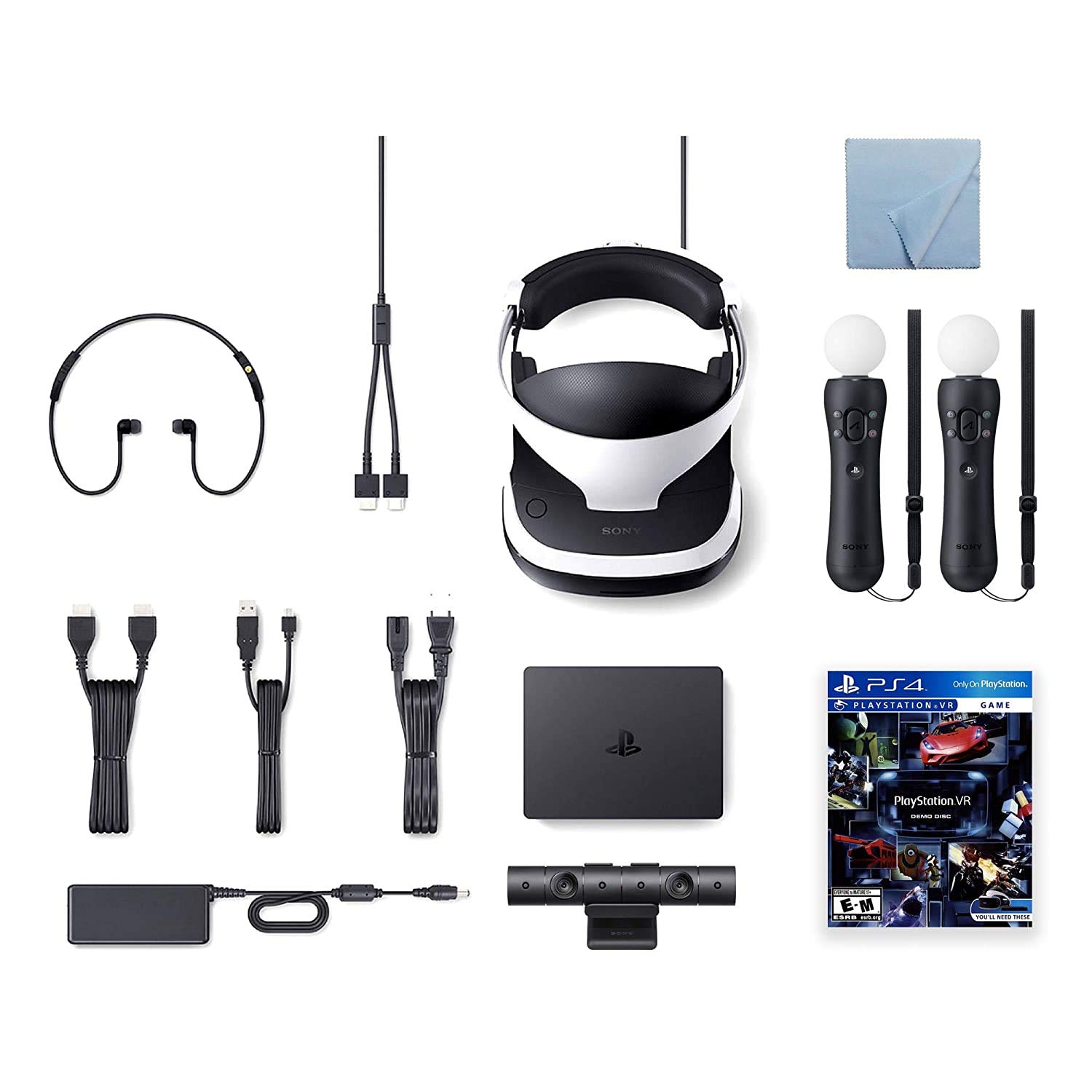 PlayStation VR Bundle with Iron Man & Star Wars Games - Compatible with PS4 & PS5, Includes VR Headset, Camera, Motion Controllers & Microfiber Cleaning Cloths | Immersive Gaming Experience for Marvel & Star Wars Fans