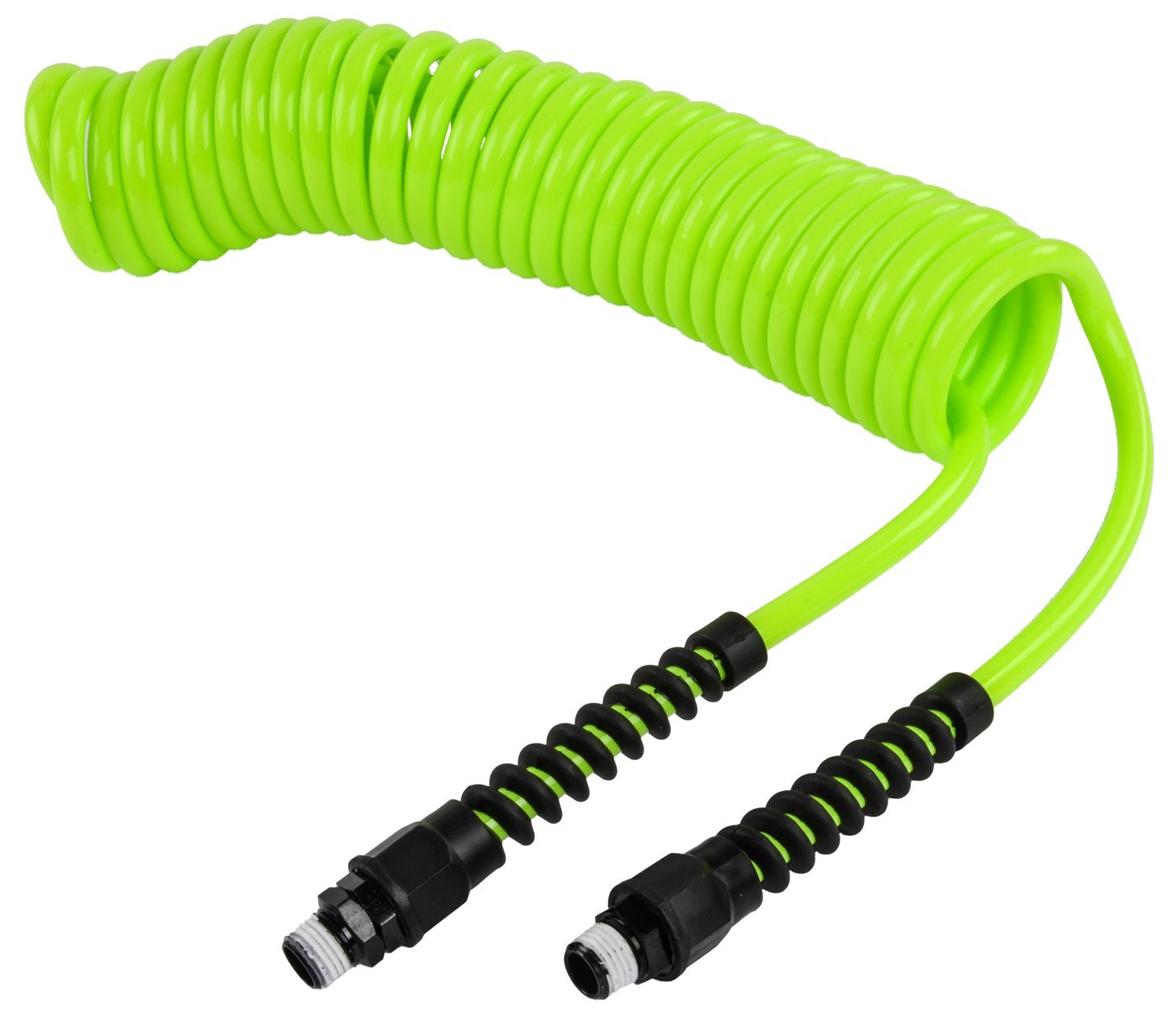 Flexzilla Polyurethane Recoil Air Hose 1/4 inch x 20 Feet - Lightweight, Kink-Free, Durable ZillaGreen Hose for Air Tools, Compressors, and Pneumatic Equipment - Perfect for Workshops, Garages, and DIY Projects