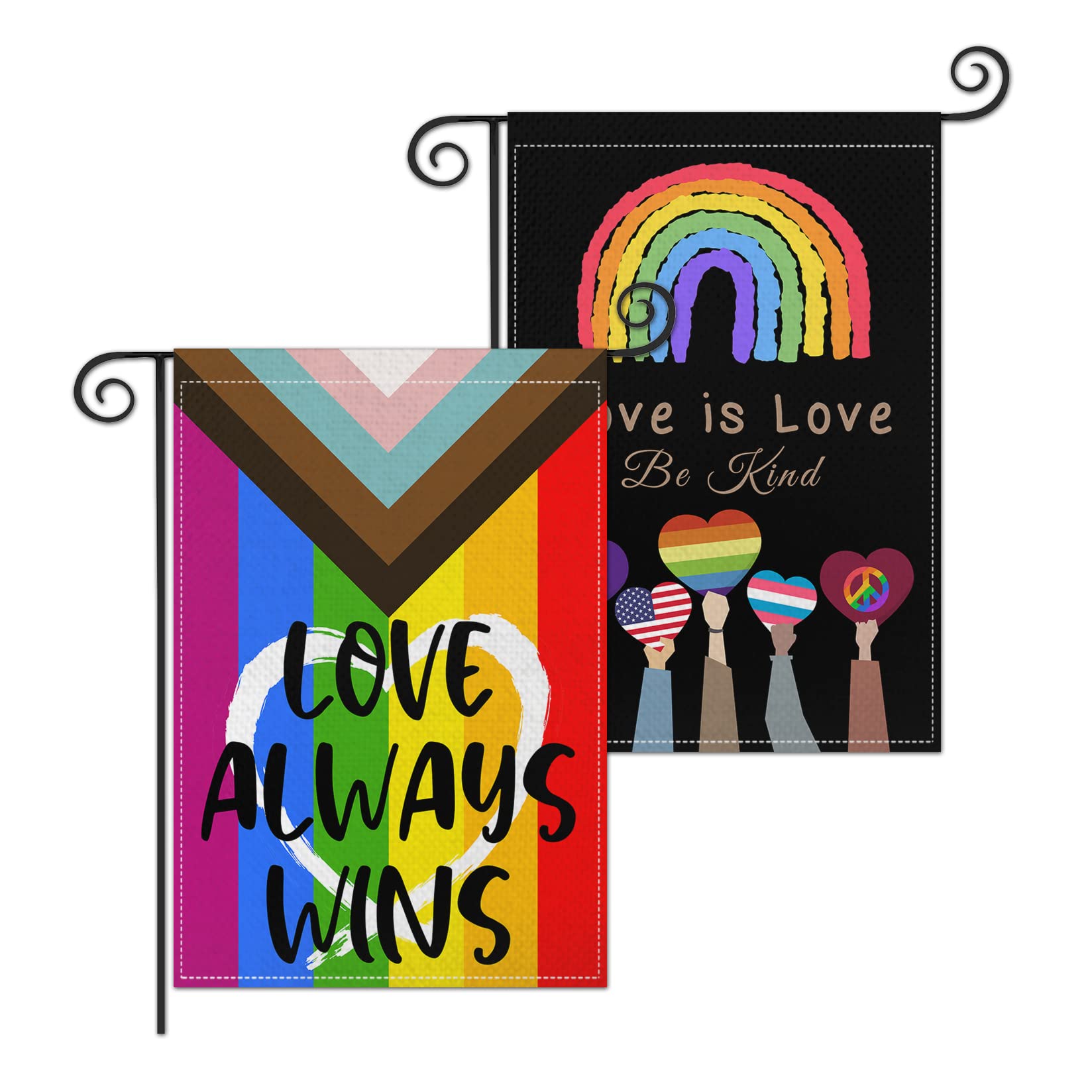 LGBTQ Rainbow Pride Garden Flag - Double Sided Durable Burlap Outdoor Yard Decoration - 12.5 x 18 Inch - Perfect for Pride Month, LGBTQ Events, and Backyard Celebrations