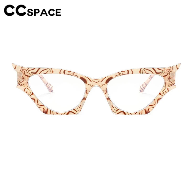 CCspace Women's Full Rim Oval Cat Eye Polycarbonate Eyeglasses Frame 300887 - Stylish Retro Glasses for Office, Reading & Fashion Accessories