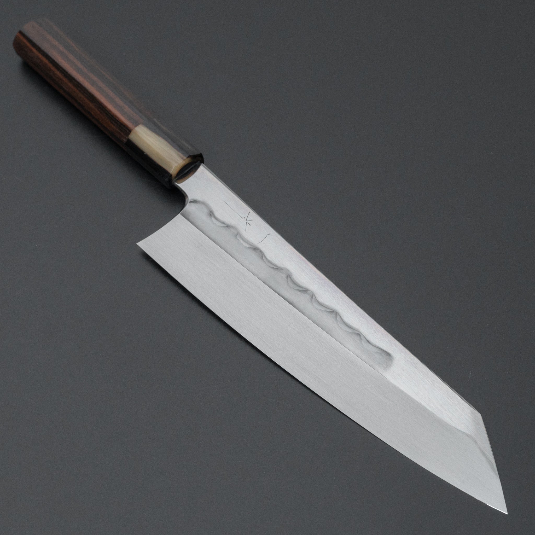 Hitohira Togashi White #1 Notaremon Mizu Honyaki Kiritsuke Gyuto 240mm Japanese Chef Knife - Taihei Makassar Ebony Handle (#071 with Saya) - Perfect for Sushi, Sashimi & Precision Cutting