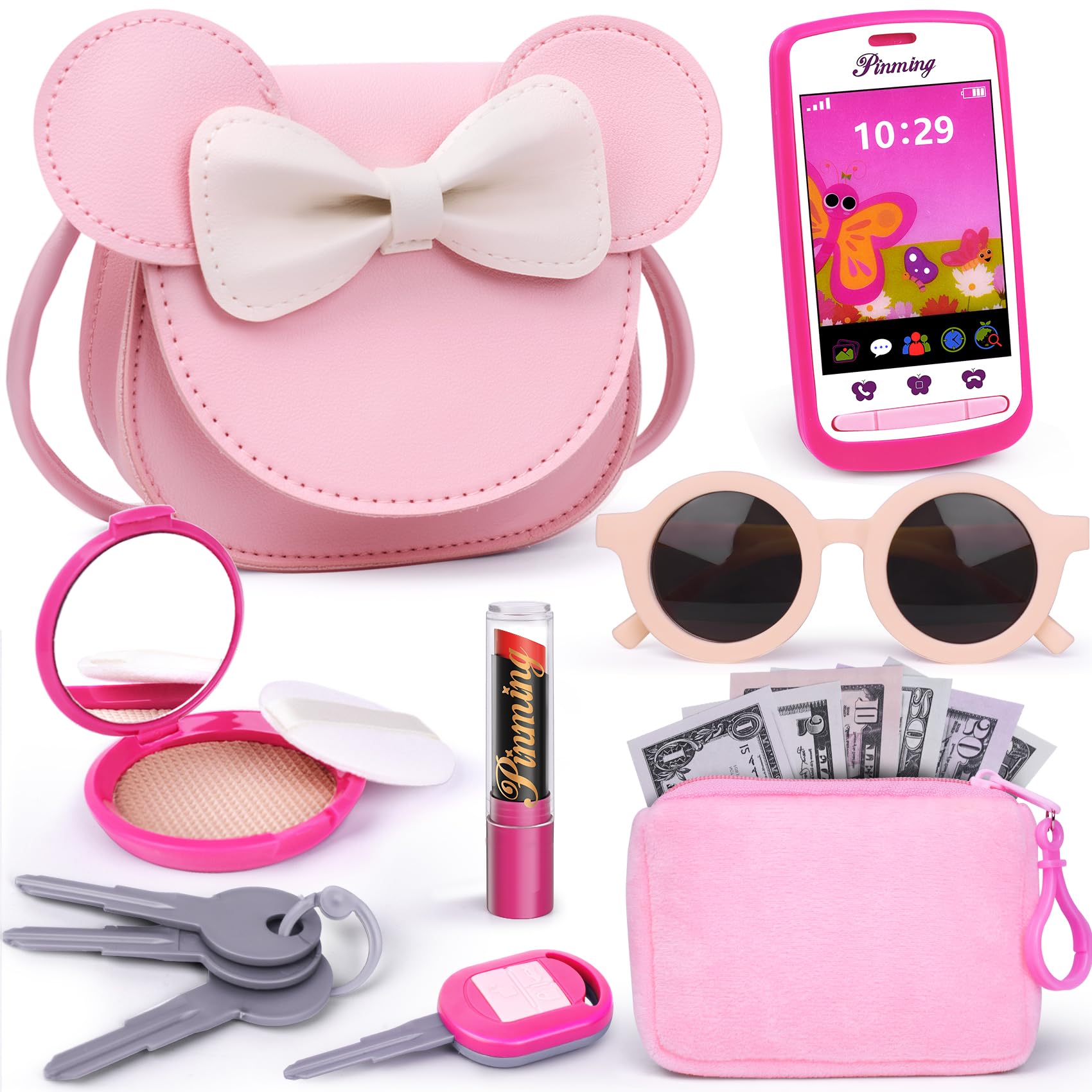 Girls Pretend Play Purse with Makeup Toys - Gift for 3-8 Year Olds | Birthday & Christmas Present for Toddlers