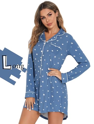 Long Sleeve-blue White Star