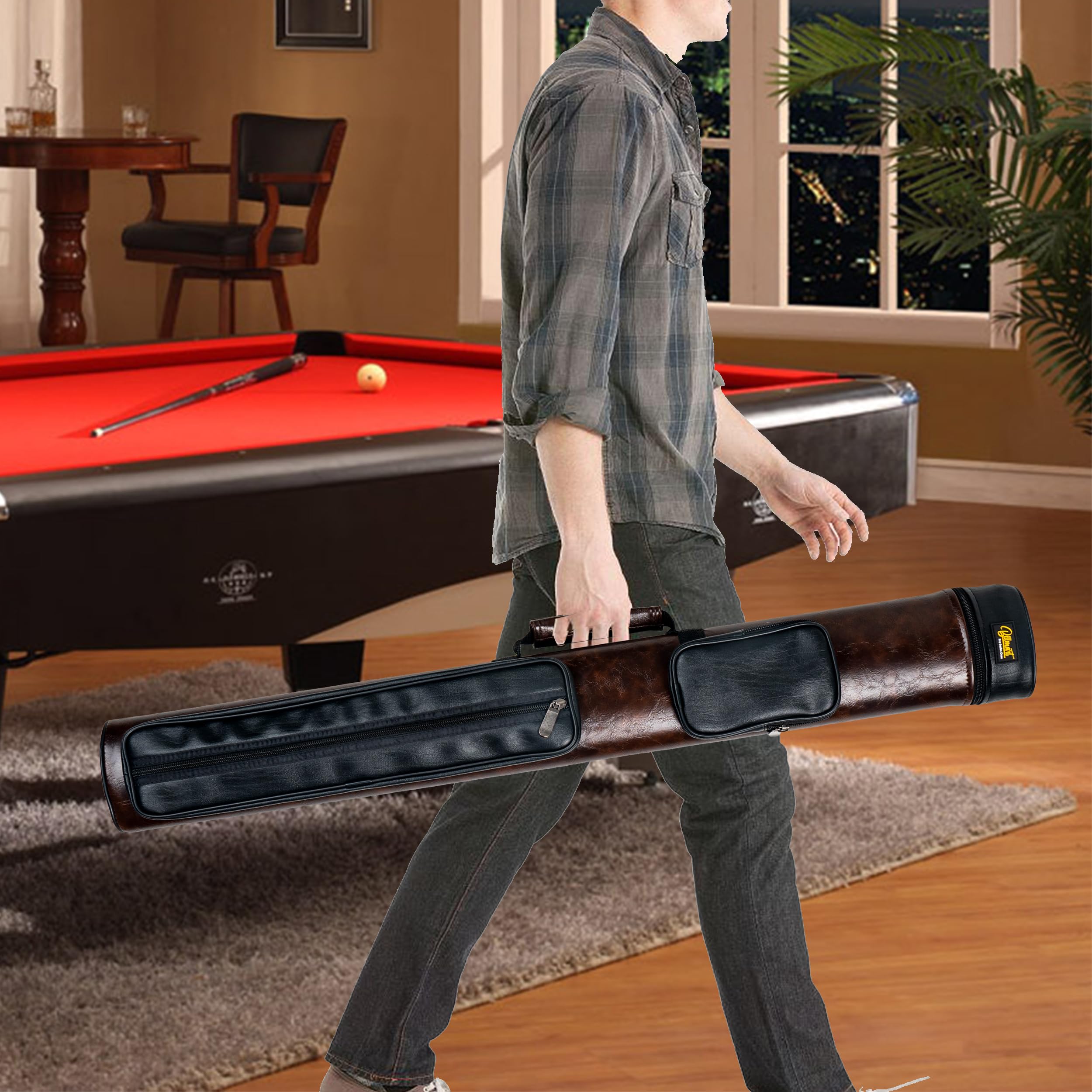 Premium 2x3 Hard Pool Cue Case - Durable Billiard Stick Carrying Case for Pool Players | Perfect for Travel, Storage & Tournament Use