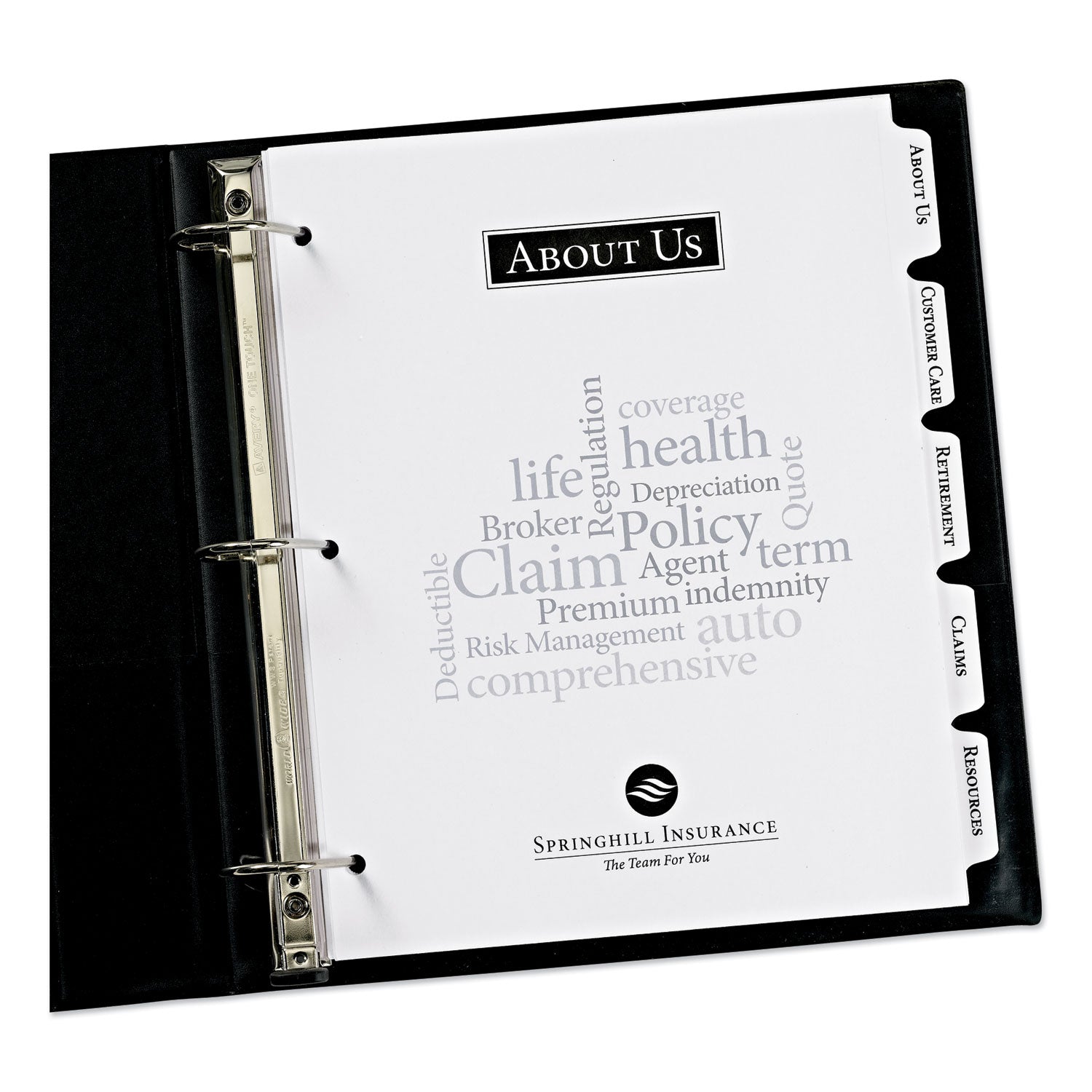 Avery® Customizable 3 Hole Punched Dividers - 5 Tab, 11 x 8.5 Inches, White (5 Sets) for Office Organization, School Binders & Filing Systems