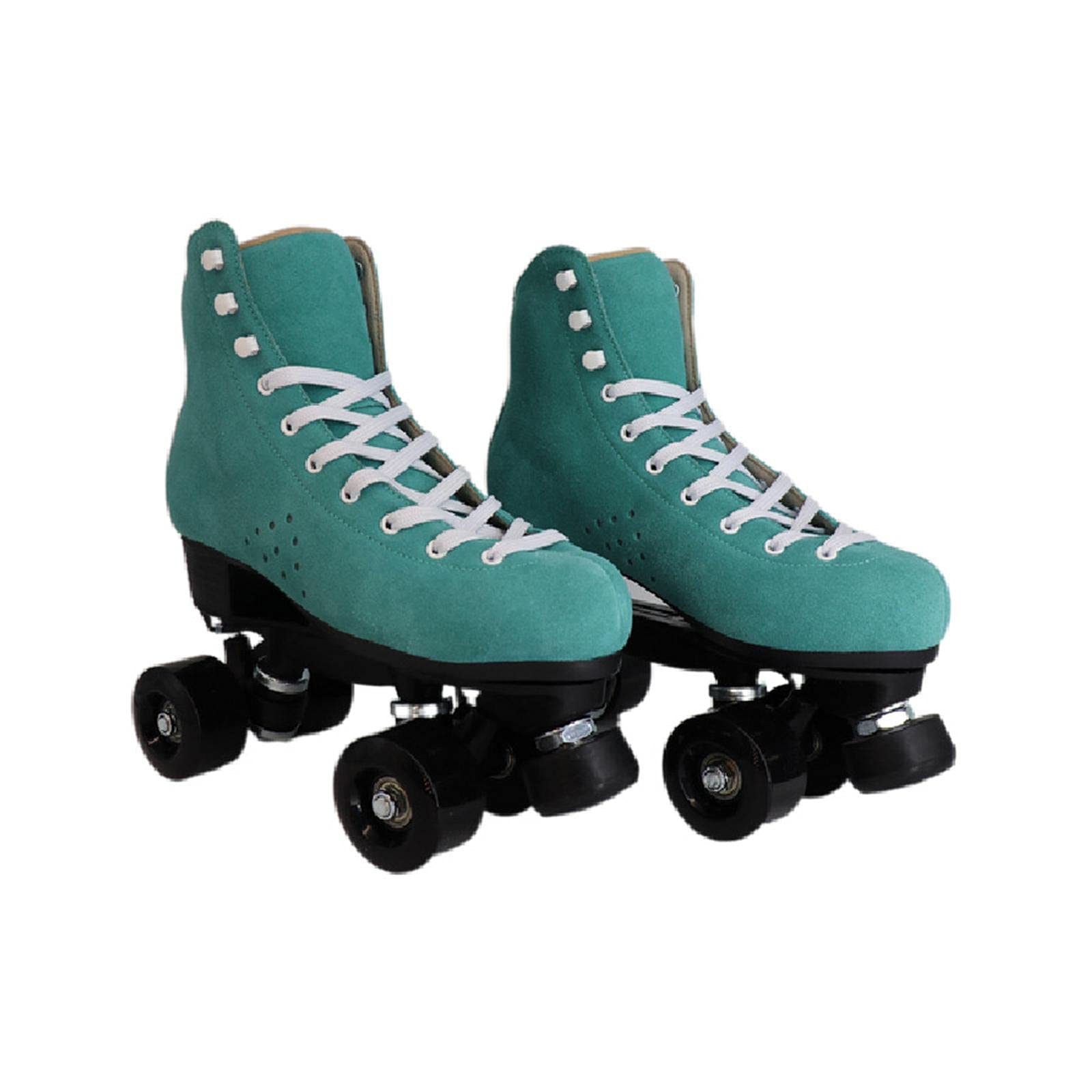 Premium HANQI Roller Skates for Adults - Women & Men's Large Size Quad Skates (Pink, Brown, Green) | Outdoor & Indoor Skating, Fitness, Rink & Street Use