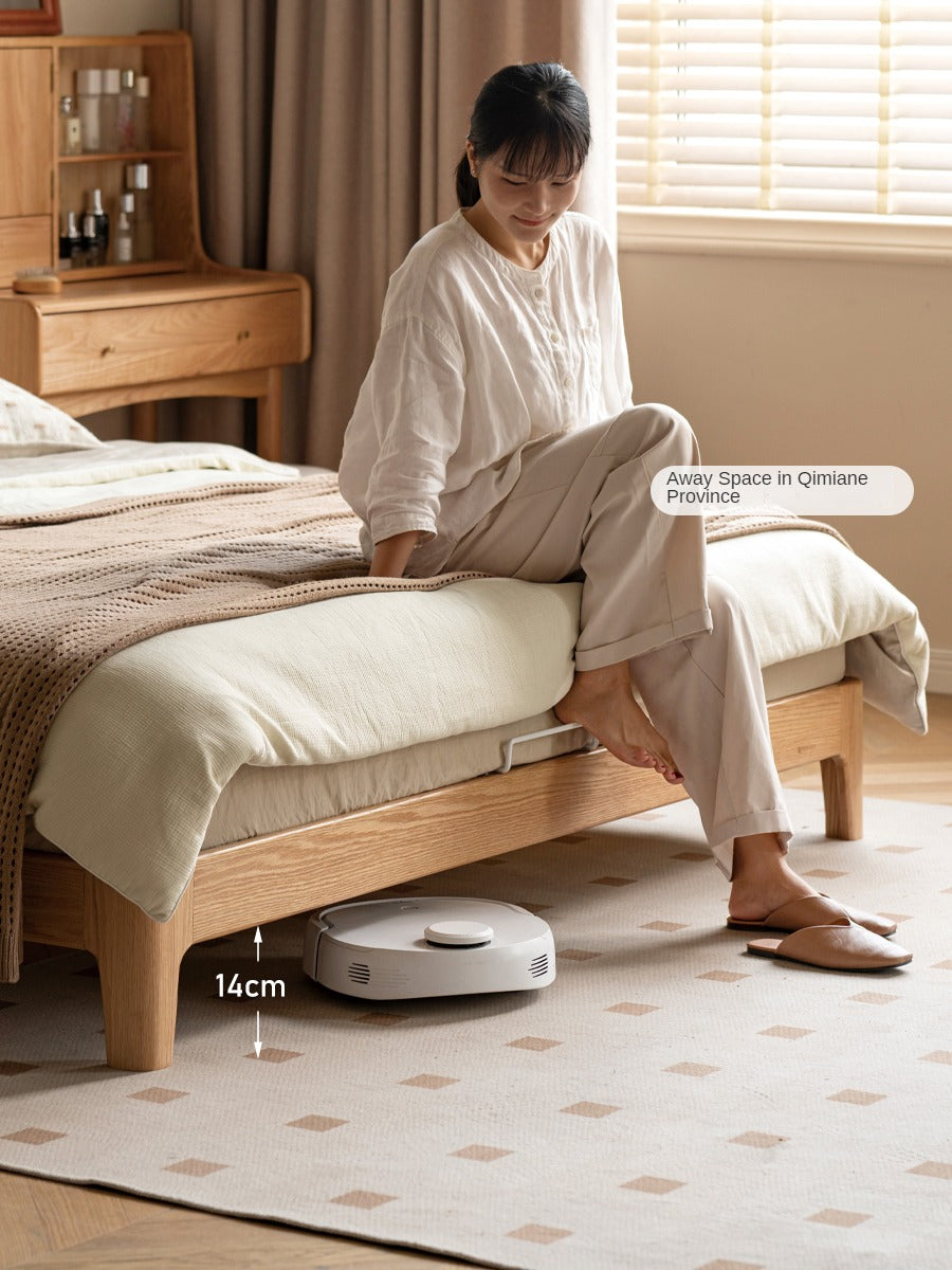 Solid Oak Wood Modern Minimalist Bed Frame - Durable & Stylish for Bedroom, Guest Room, or Studio Apartment