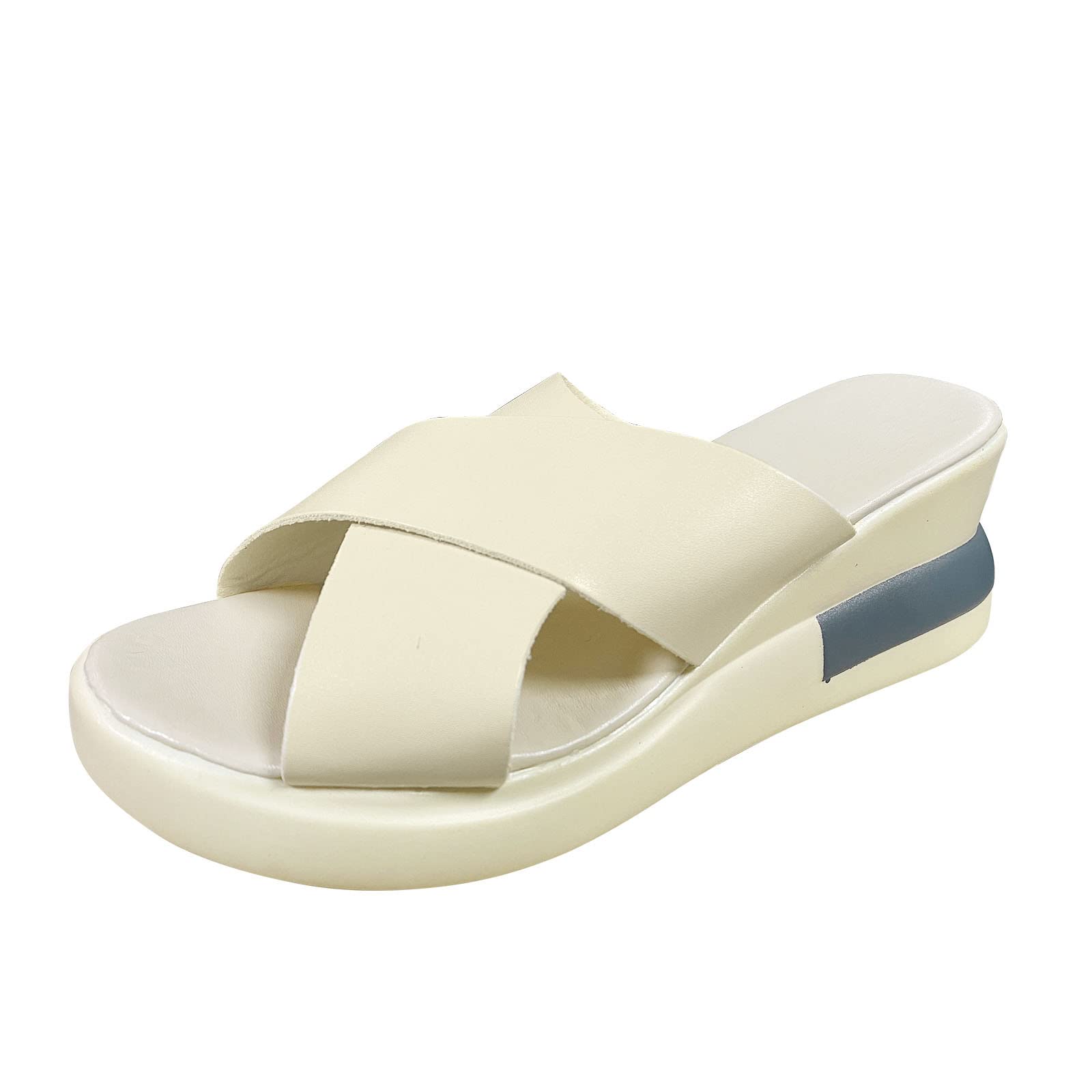 Women's Fashion Heel Slippers - Colorful Leather & Solid Sandals for Beach & Slope Wear - Comfortable Sock Style Size 9 - Perfect for Summer Outings, Vacation & Casual Wear