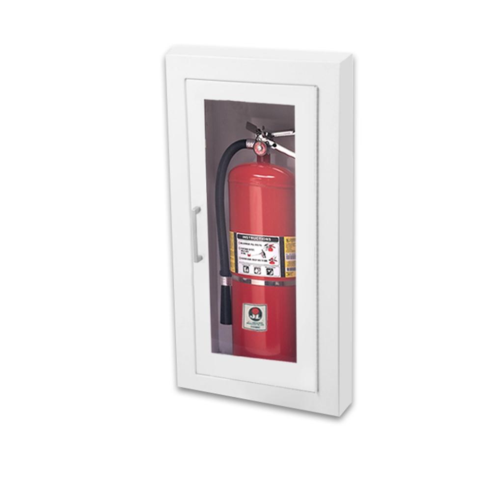 JL Industries 1016F10 Ambassador Fire Extinguisher Cabinet - Full Glass Door with Pull Handle - Wall Mounted for Office, School & Commercial Building Safety