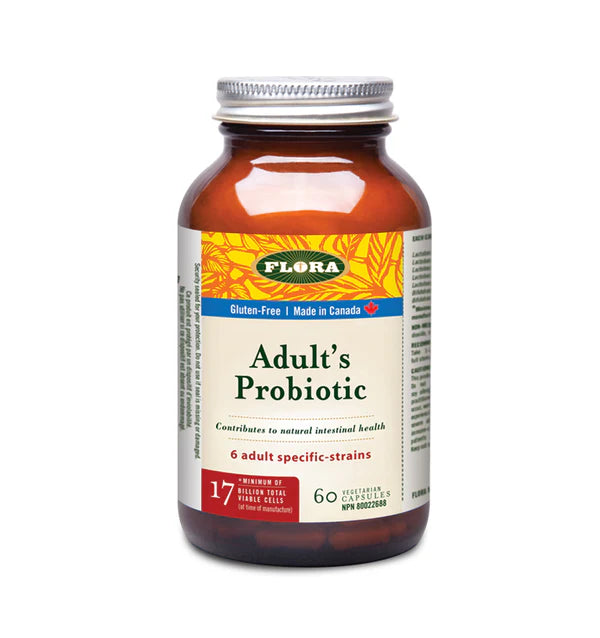 Flora Udo's Choice Adult Probiotic 60 Veggie Caps - Supports Digestive Health & Immune System - Perfect for Daily Gut Wellness & Travel