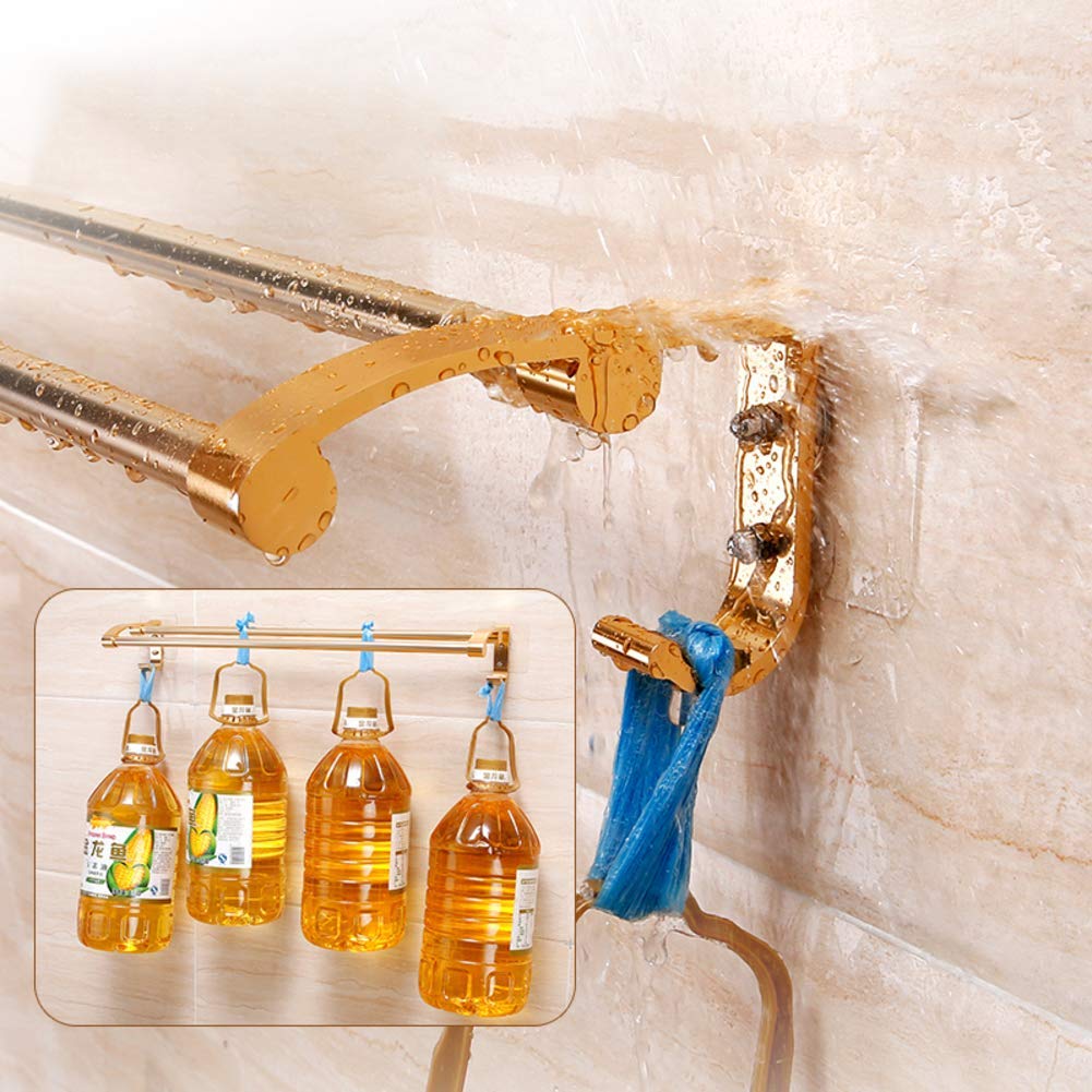CHEWYNP Space-Saving Aluminum Towel Bar with Powerful Suction Cups - Double Pole Wall-Mounted Bathroom Towel Rack (57cm) - Perfect for Small Bathrooms, Kitchens & RVs