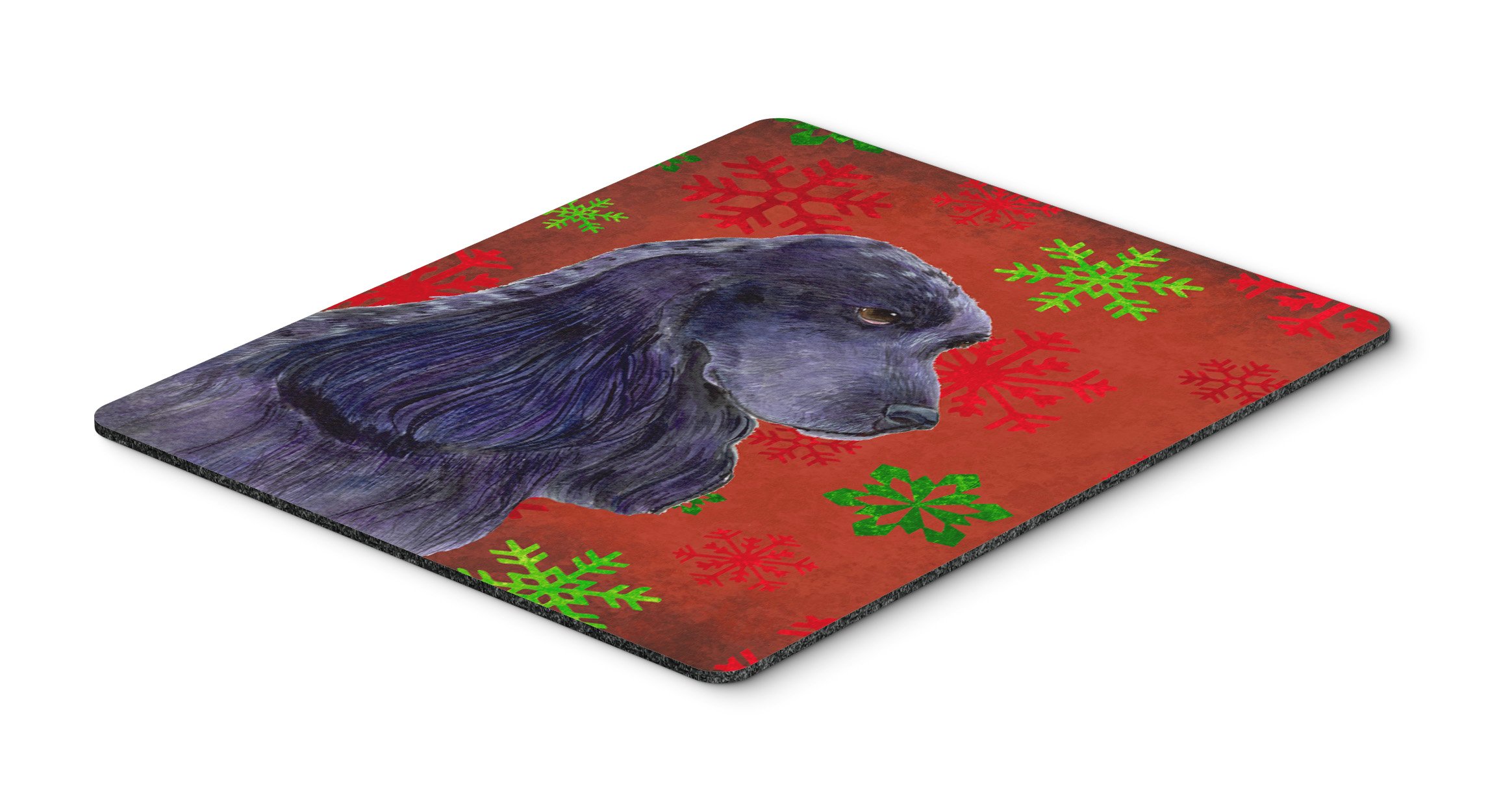 Caroline's Treasures Cocker Spaniel Christmas Mouse Pad - Large Washable Non-Slip Desk Mat for Office, Gaming & Home Decor (Red Green Snowflake Design) | Perfect Gift for Pet Lovers & Holiday Decorations