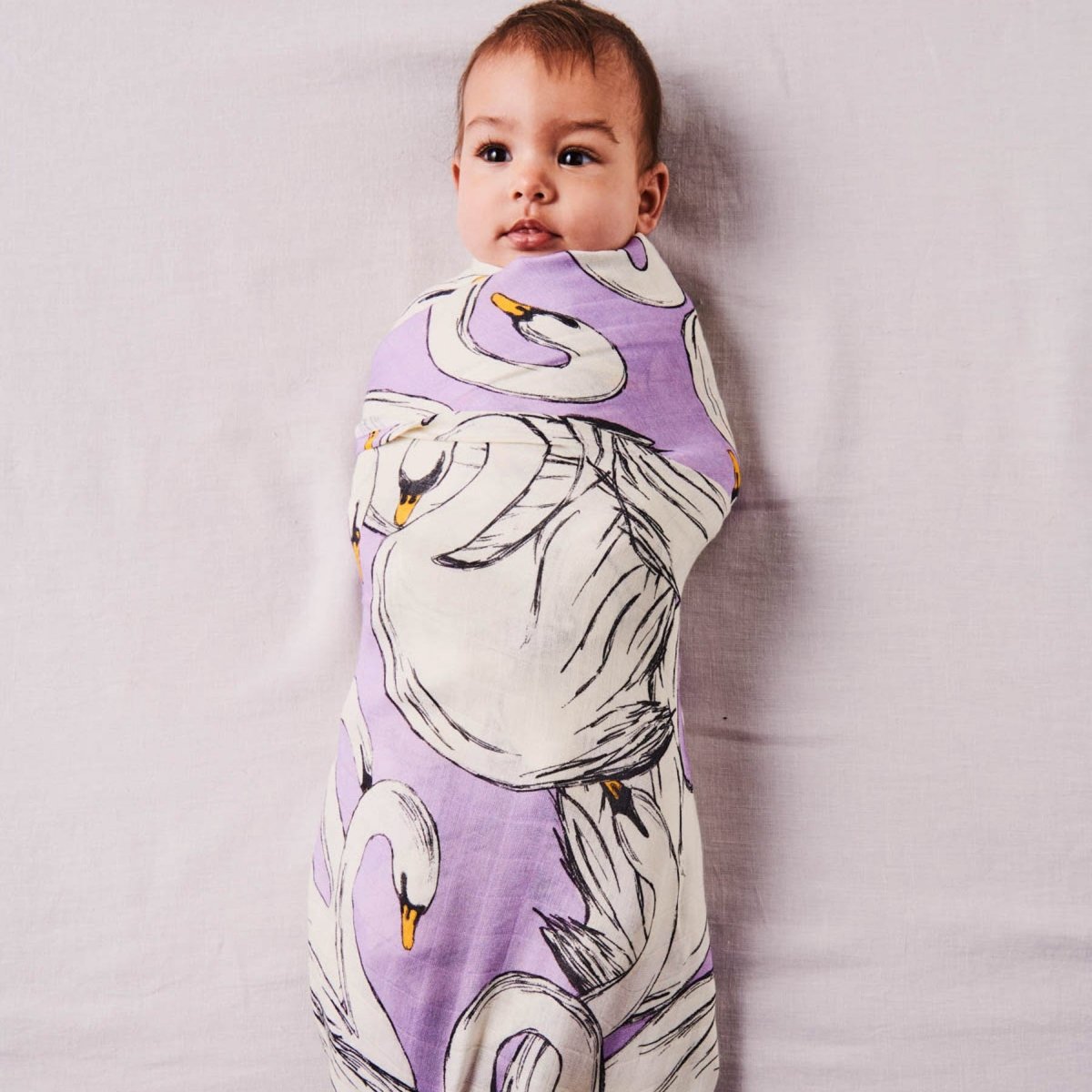 Swan Lake Bamboo Baby Swaddle Blanket - Soft & Breathable One Size Wrap for Newborns - Perfect for Sleeping, Swaddling & Comforting Infants