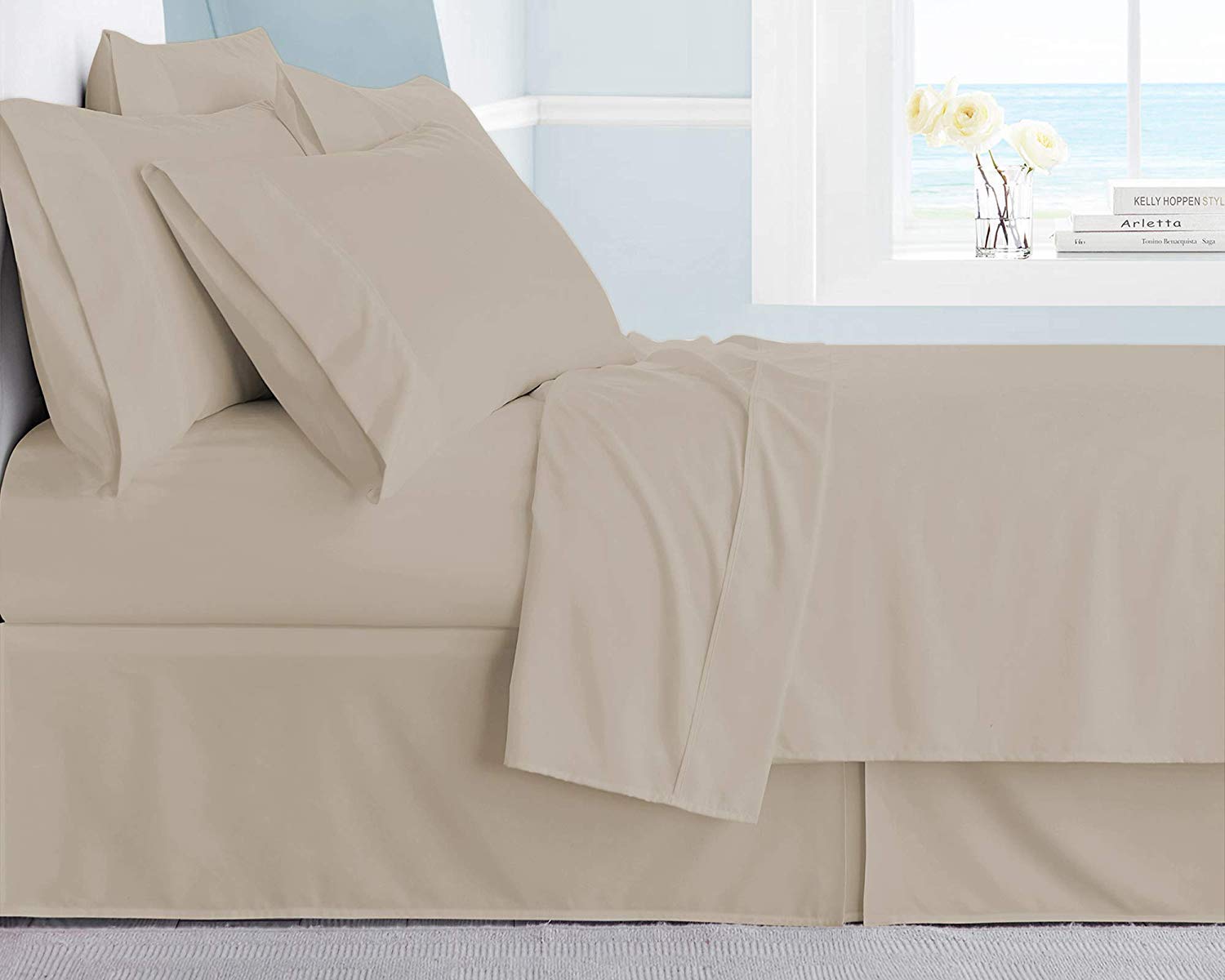 800-Thread-Count 100% Egyptian Cotton Sheet Set with 18
