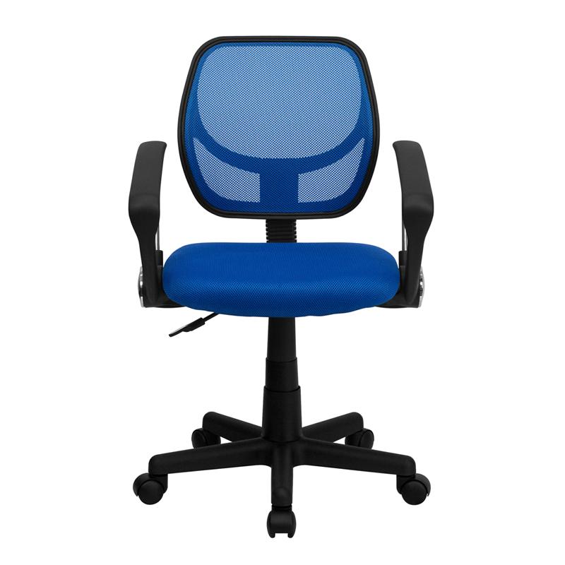 FLASH Neri Kids Low Back Black Mesh Swivel Task Office Chair with Curved Square Back and Arms - Ergonomic Study Chair for Children, Perfect for Homework, Online Classes & Gaming Desks