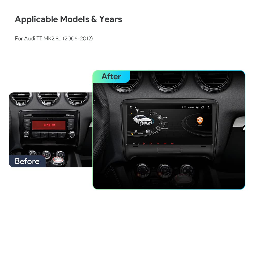 XTRONS Android 12 Car Stereo for Audi TT MK2 8J 2006-2012 - 8.8