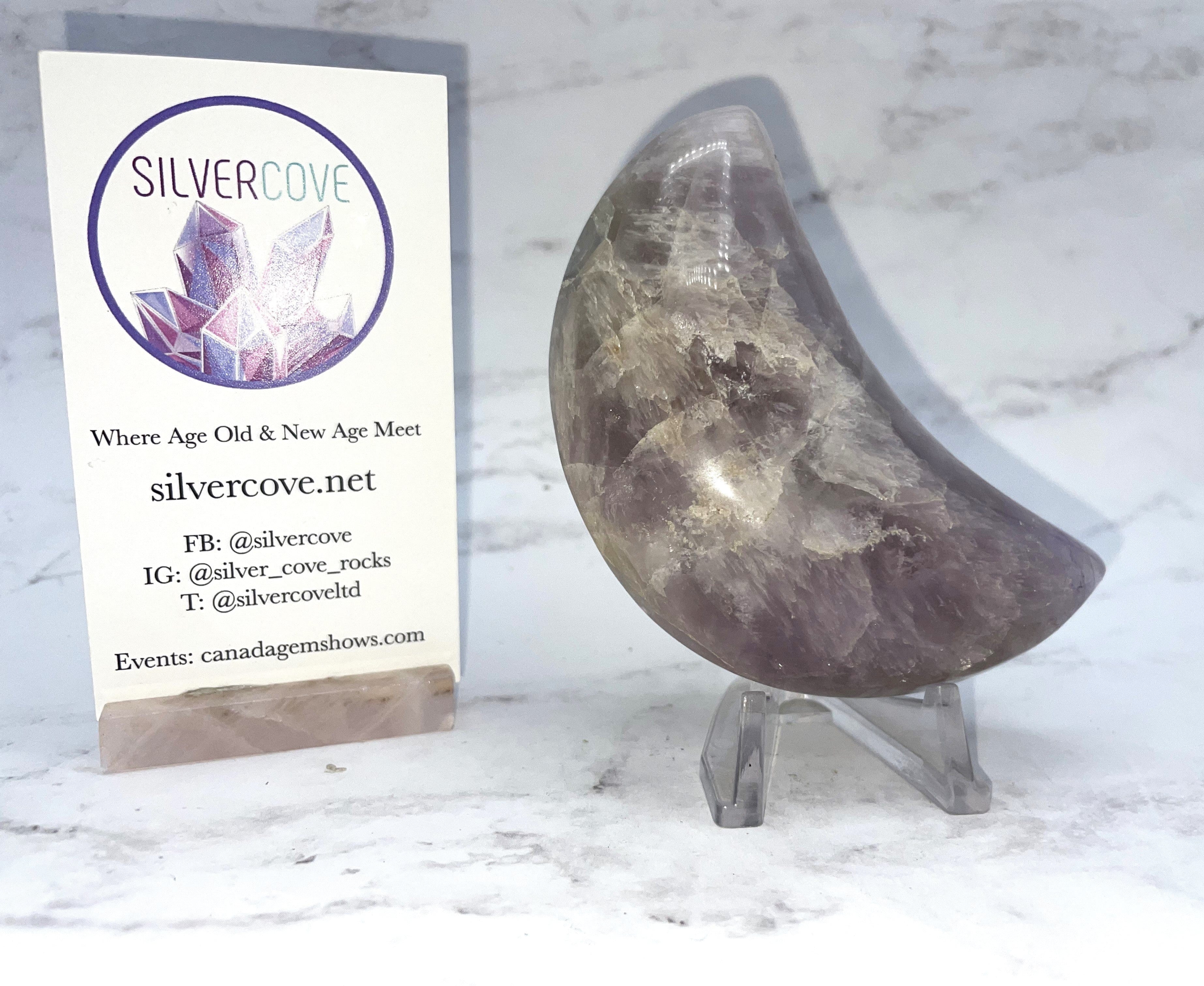 Natural Ametrine Moon Carving - Healing Crystal for Meditation, Yoga & Spiritual Growth - Perfect for Home Decor, Gifts & Energy Balancing