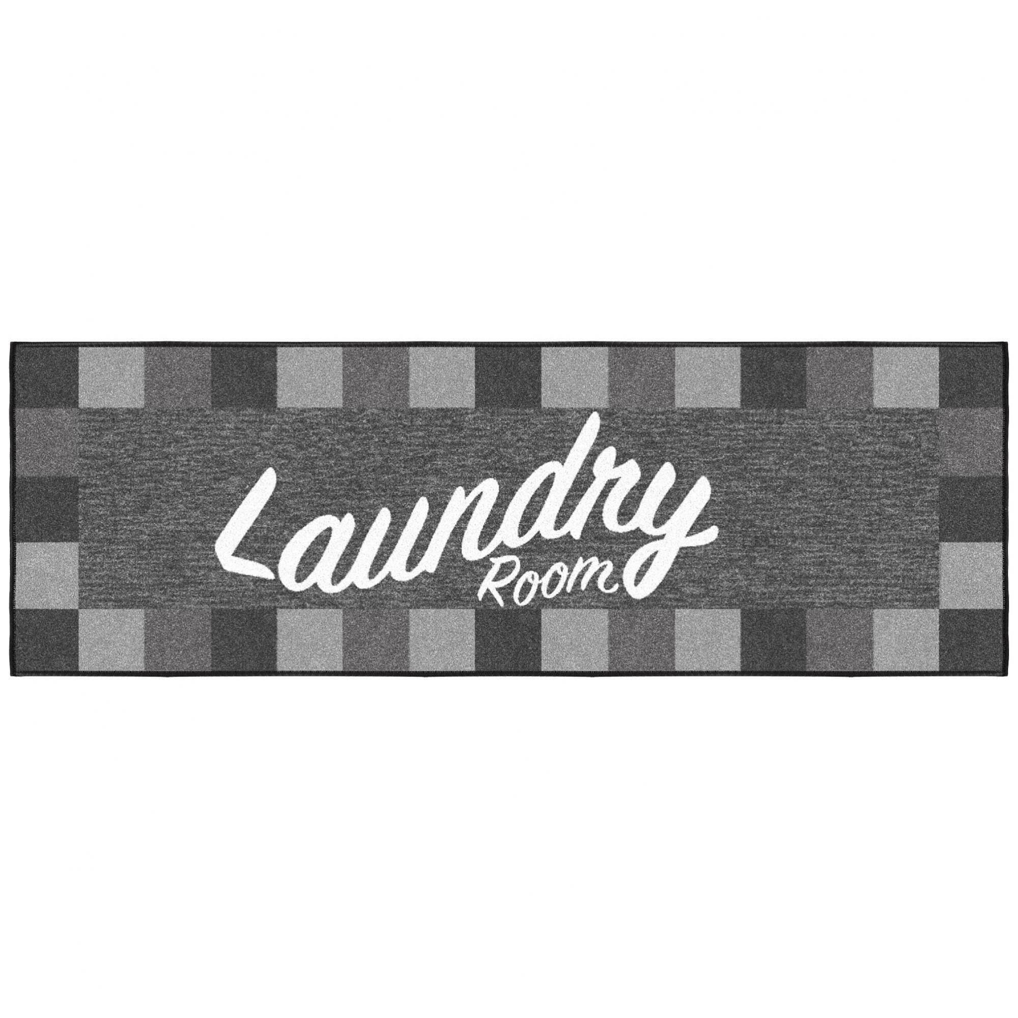 Ottomanson Non-Slip Rubber Backed Checkered Laundry Runner Rug 20