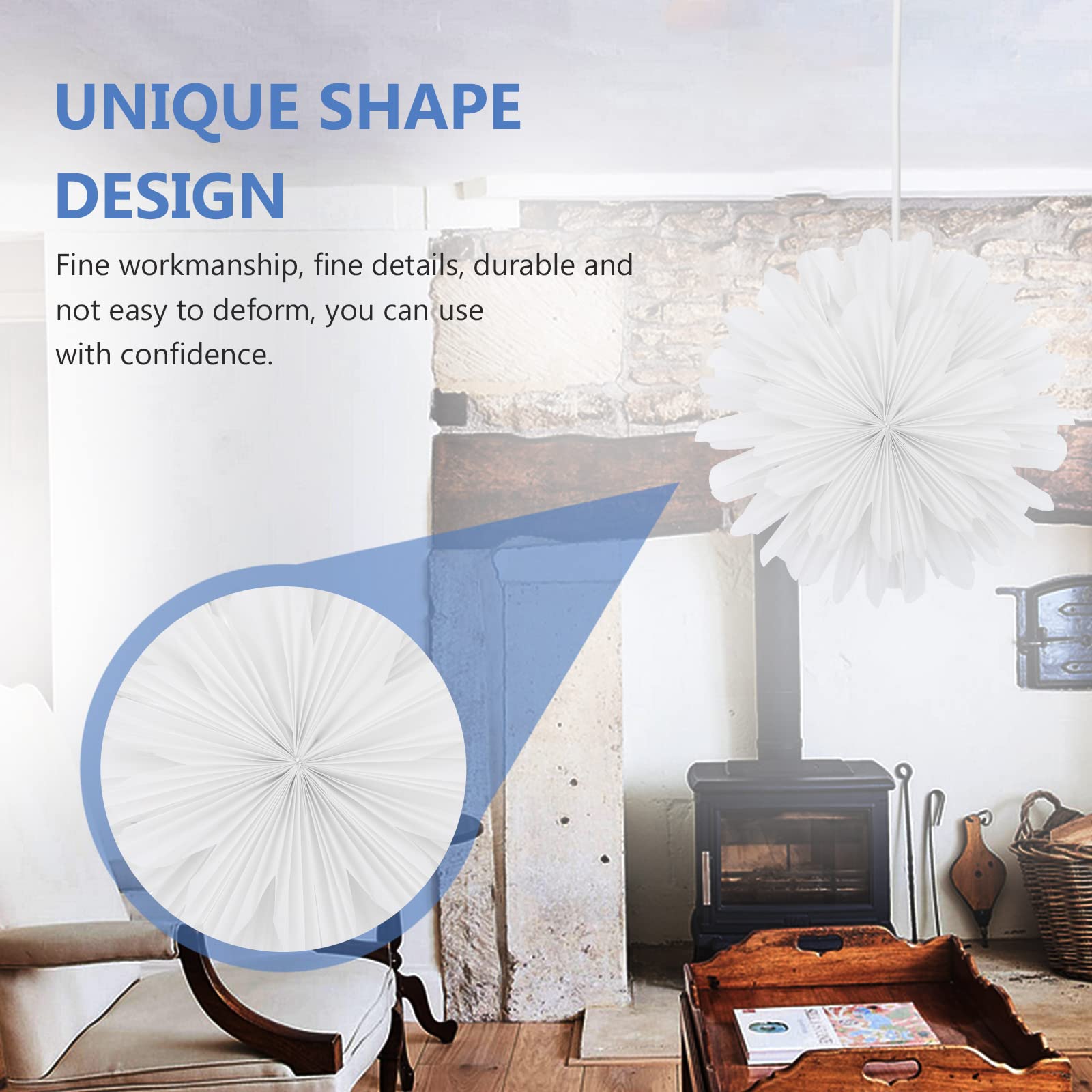 White Origami Hanging Lampshade DIY Puzzle Pendant Light - Modern Ceiling Chandelier & Decorative Paper Lamp for Living Room, Bedroom, Sofa