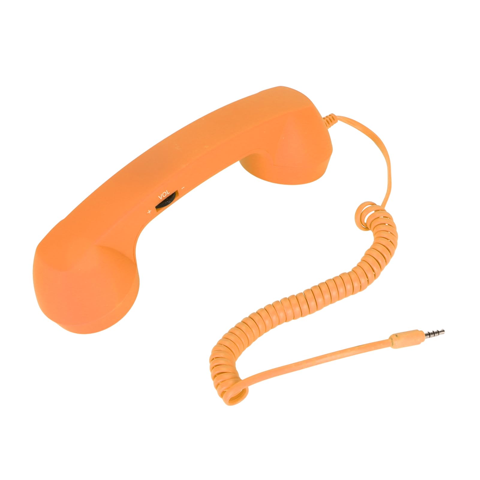 Vintage Retro Telephone Handset with 3.5mm Jack - Orange Cell Phone Receiver Mic & Speaker for Smartphones - Perfect for Nostalgic Calls, TikTok Videos, and Themed Parties