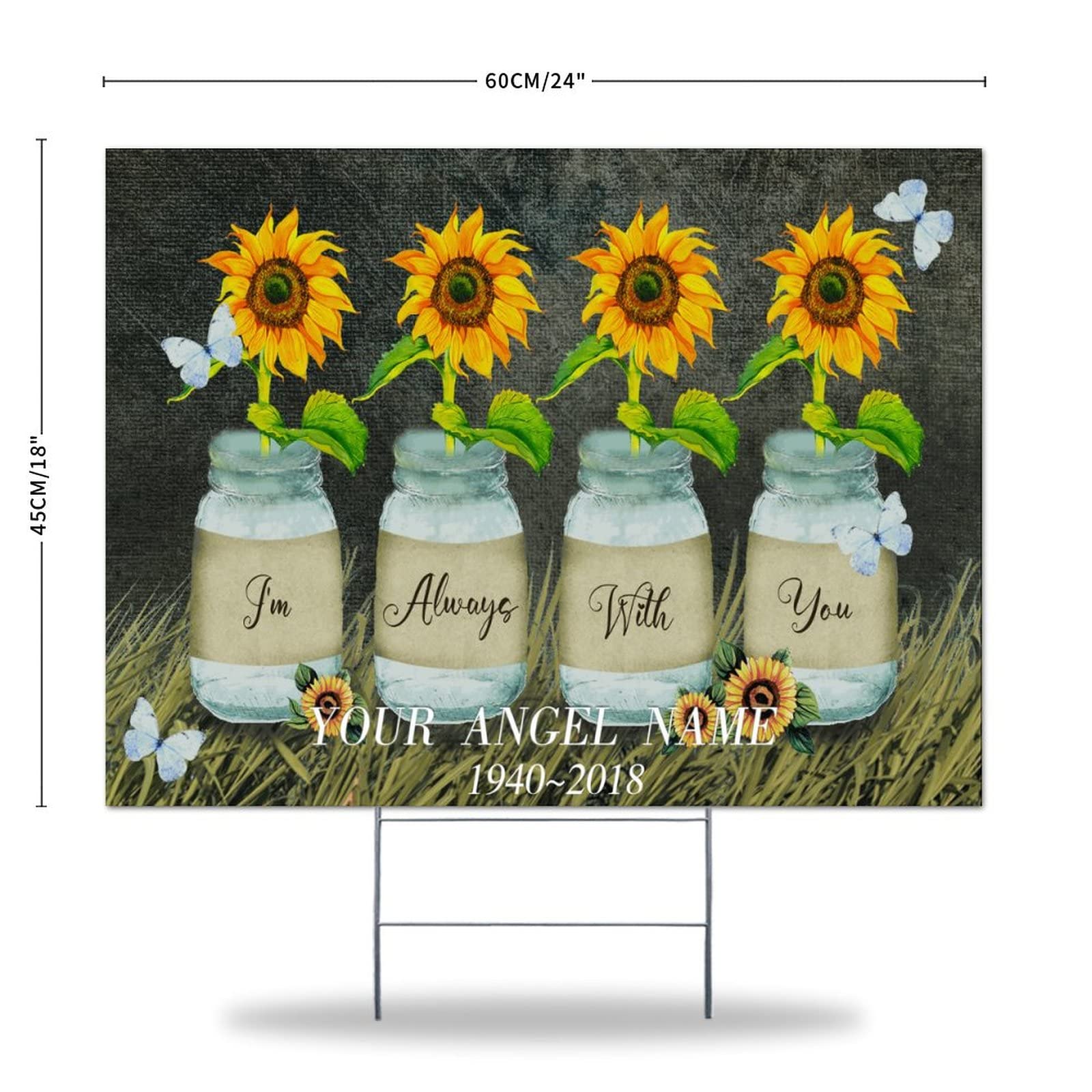 Sunflower Yard Signs - Double Sided Weatherproof 18x24in for Garden & Lawn Decor