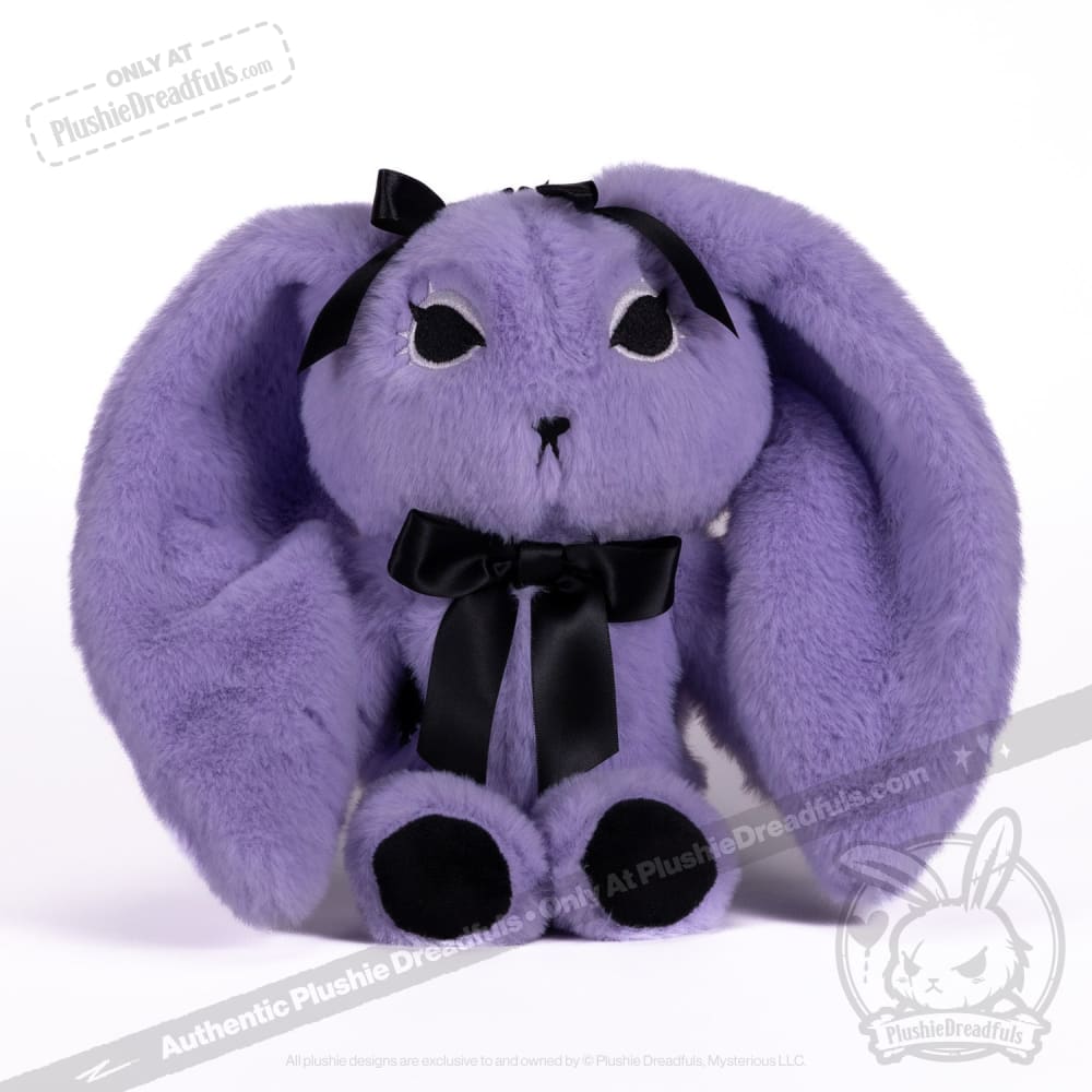 Goth Rabbit Plush Stuffed Animal - Soft Dark Aesthetic Plushie Dreadfuls for Gothic Decor, Bedroom Cuddling & Alternative Gift Ideas