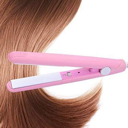 SM Retail Portable Mini Hair Straightener & Crimper - Dual Use Flat Iron for Travel, Styling & On-the-Go (Pink) | Perfect for Home, Salon & Quick Touch-Ups