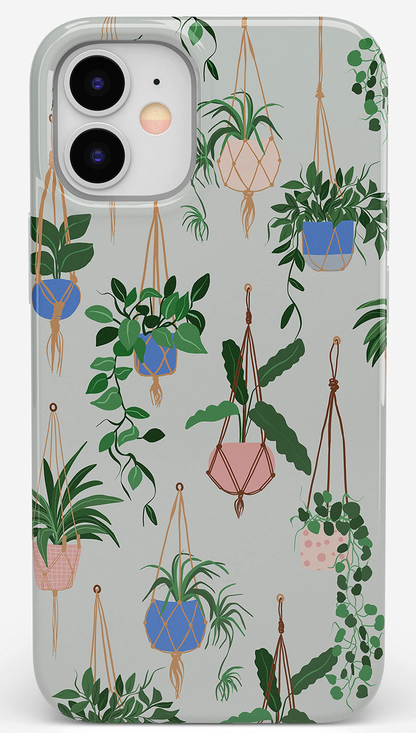 Casely iPhone 12 Mini Case with Hanging Around Potted Plants Floral Design - Slim Protective Phone Cover for Women & Girls - Perfect for Everyday Use, Travel & Outdoor Activities