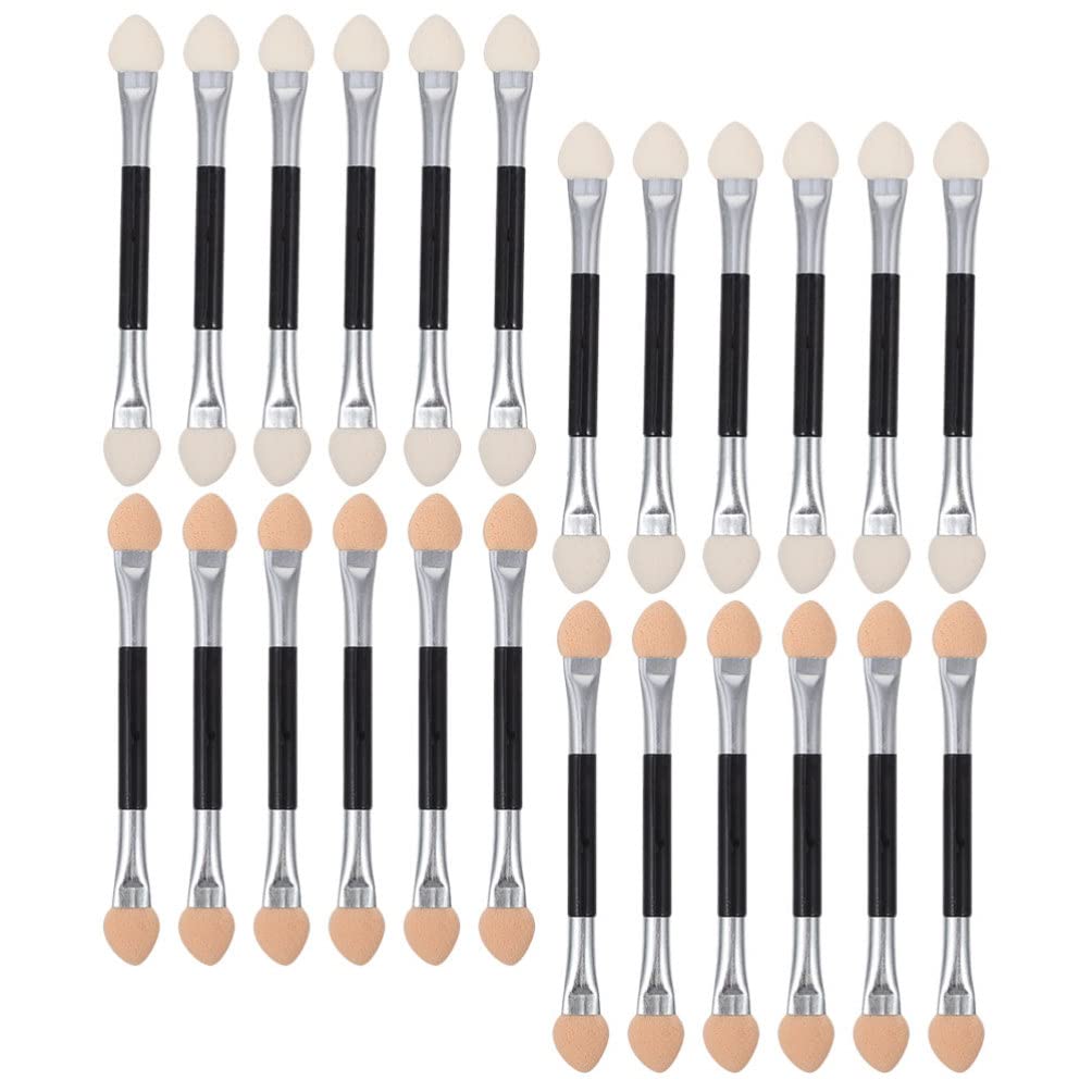 24pcs Double Ended Makeup Brush Set - Minkissy Dual Sided Eyeshadow Applicators & Sponge Tips for Professional Eye Makeup | Perfect for Daily Use, Travel & Makeup Artists