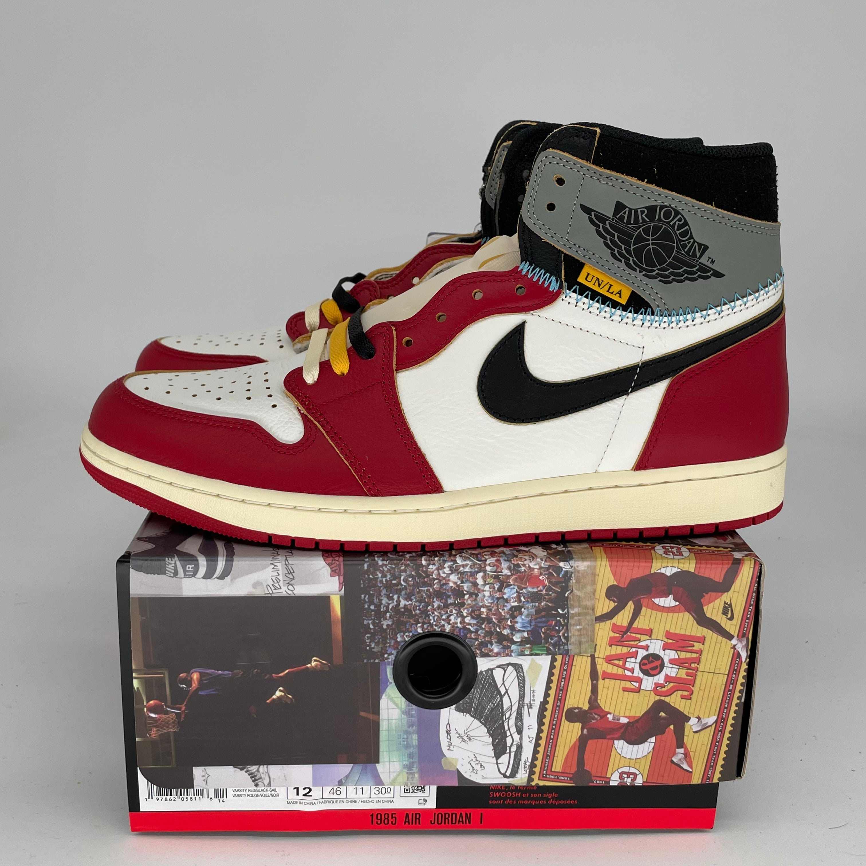 Air Jordan 1 Union LA Chicago Shadow Men's Sneakers Size 12 - HV8563-600 | Retro Basketball Shoes for Streetwear & Casual Outfits